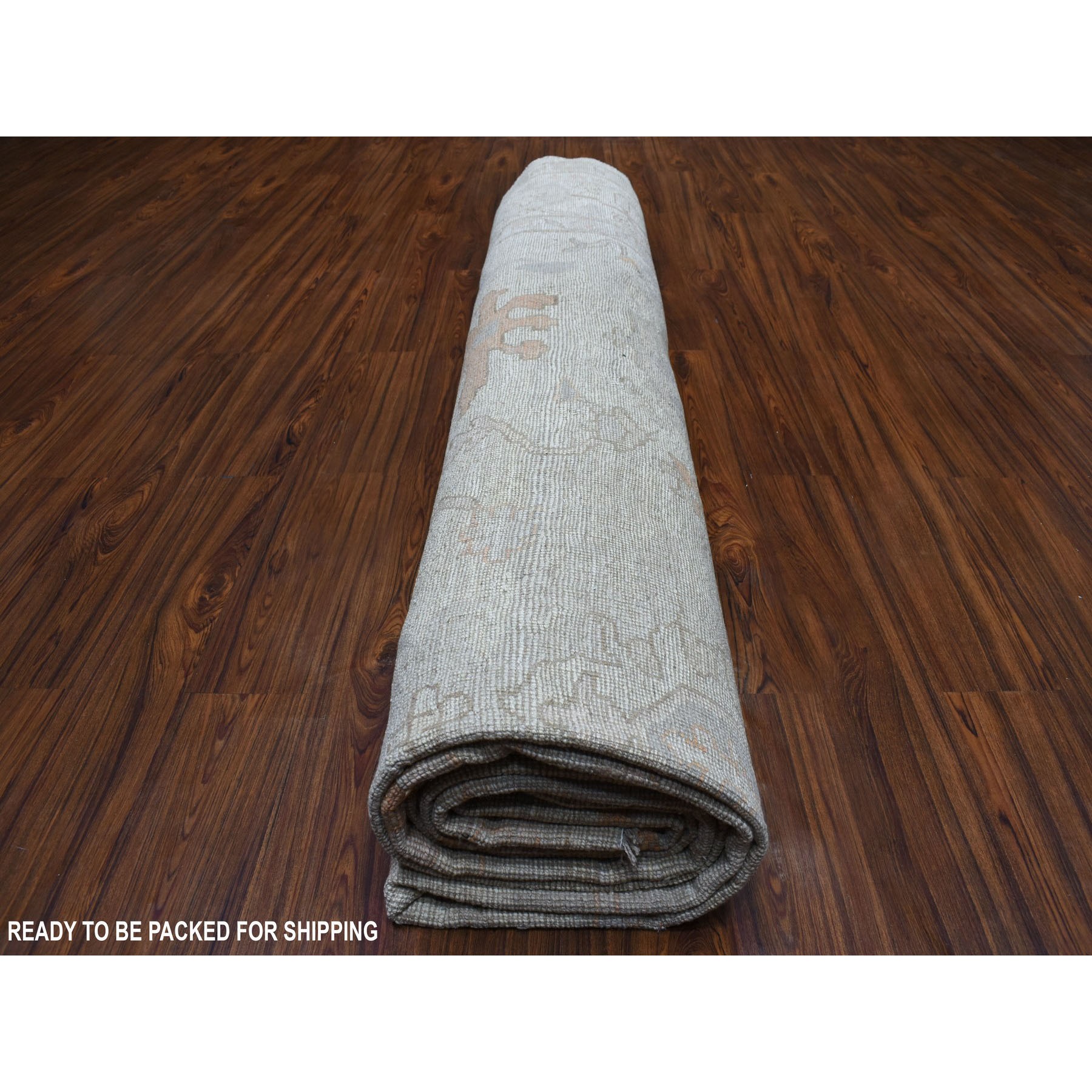 12-1 x14-8  Ivory Oversized Angora Oushak With Soft Silky Wool Hand Knotted Oriental Rug 