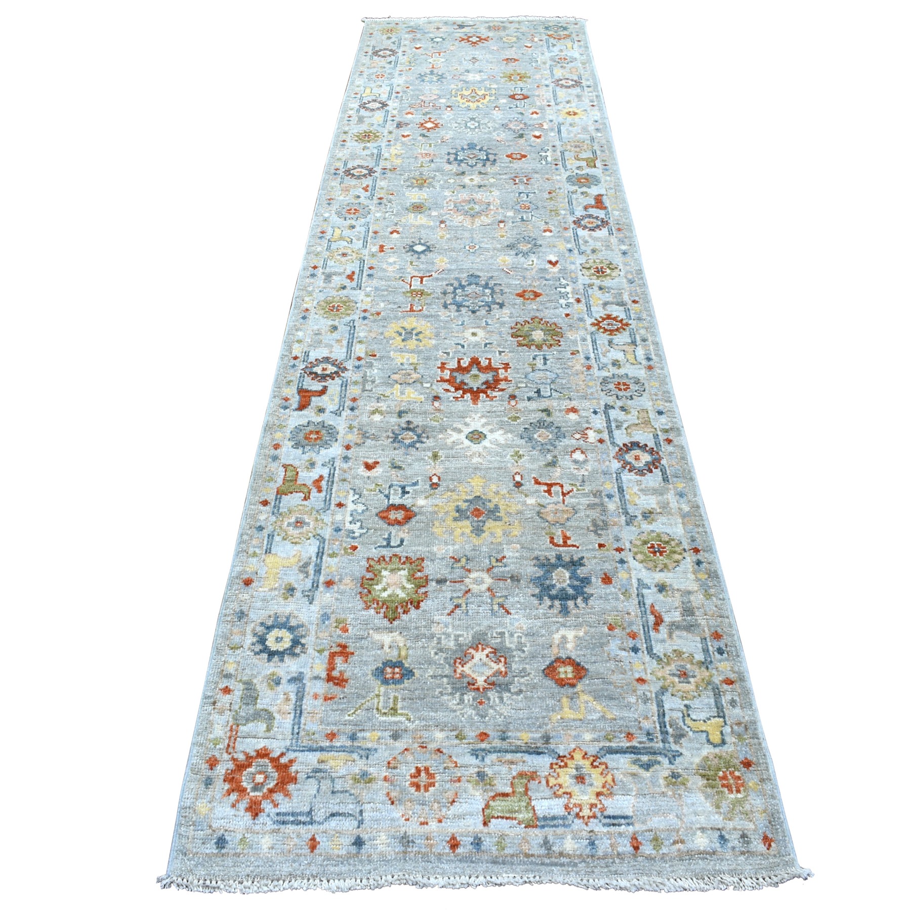 Agra And Turkish Collection Hand Knotted Grey Rug No: 1112530