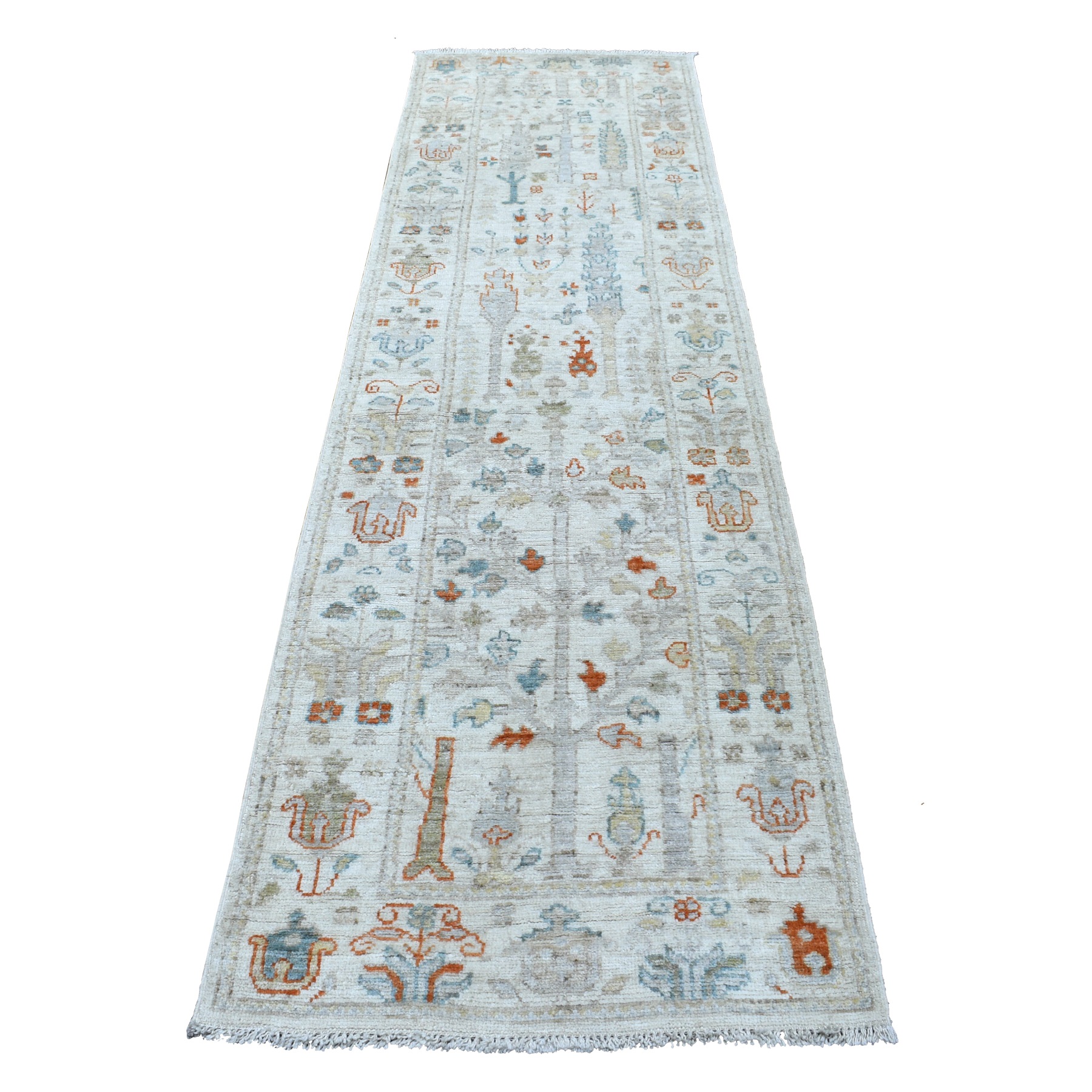 Agra And Turkish Collection Hand Knotted Ivory Rug No: 1112536