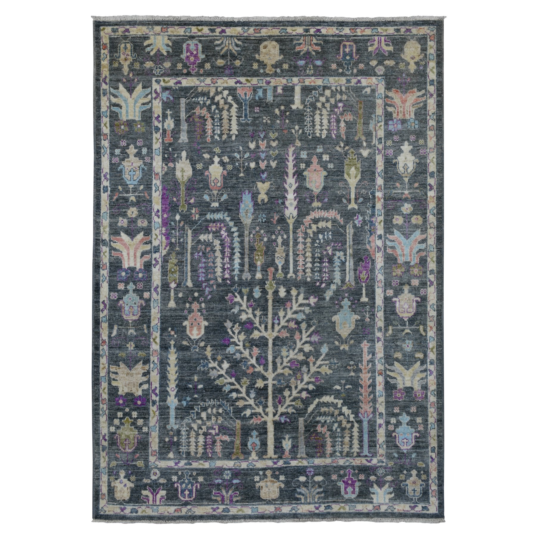 Agra And Turkish Collection Hand Knotted Grey Rug No: 1112548