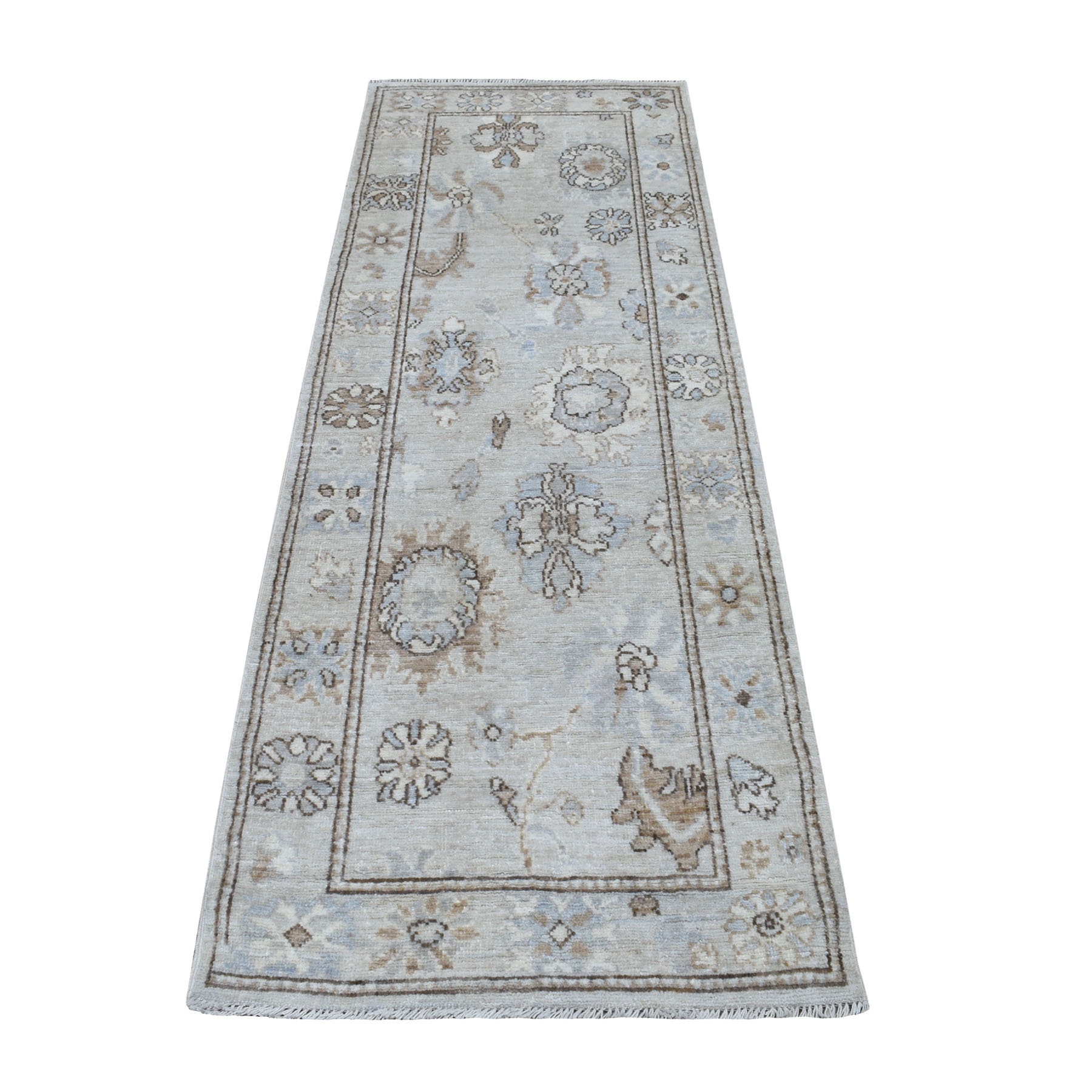Agra And Turkish Collection Hand Knotted Grey Rug No: 1112770