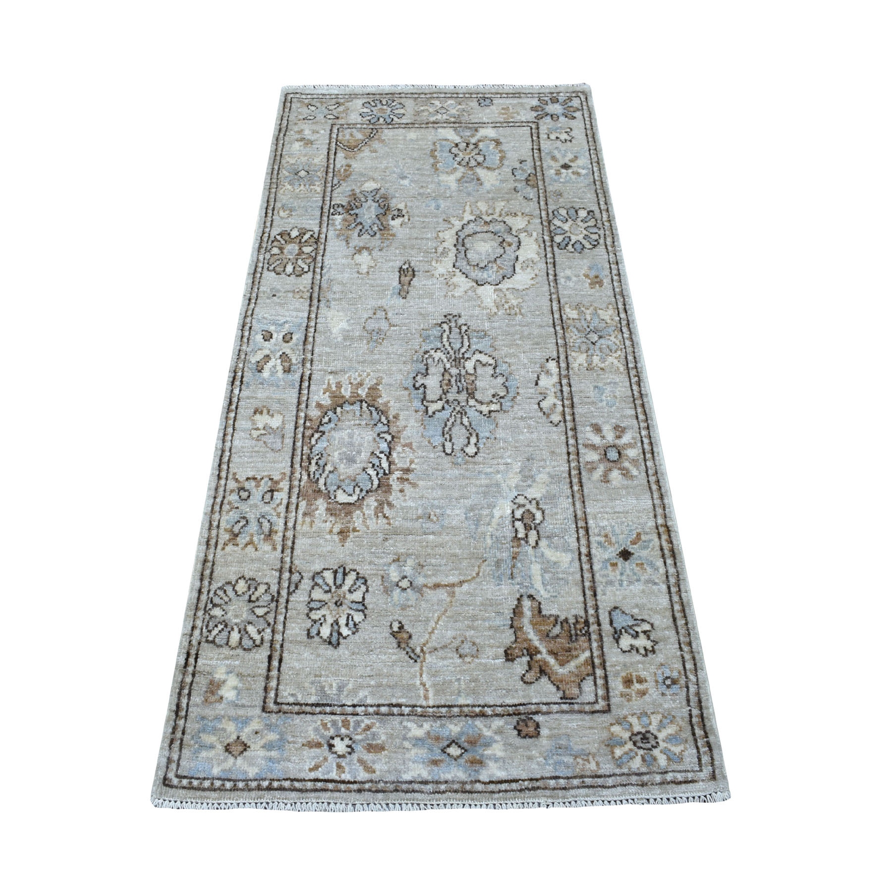 Agra And Turkish Collection Hand Knotted Grey Rug No: 1112952