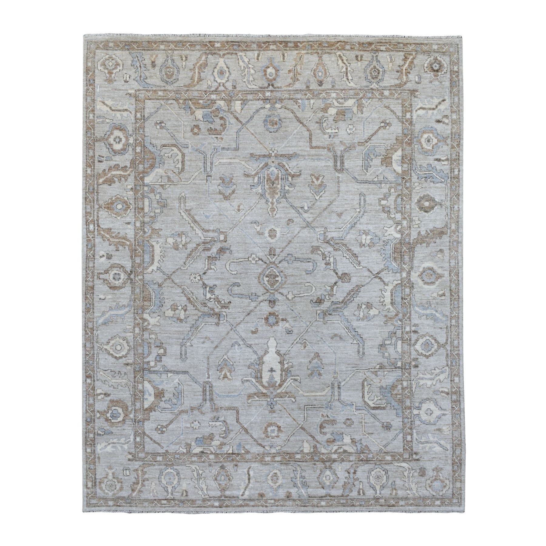 Agra And Turkish Collection Hand Knotted Grey Rug No: 1113120