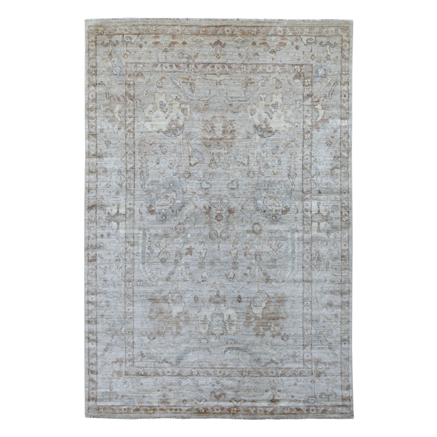 Agra And Turkish Collection Hand Knotted Grey Rug No: 1113180