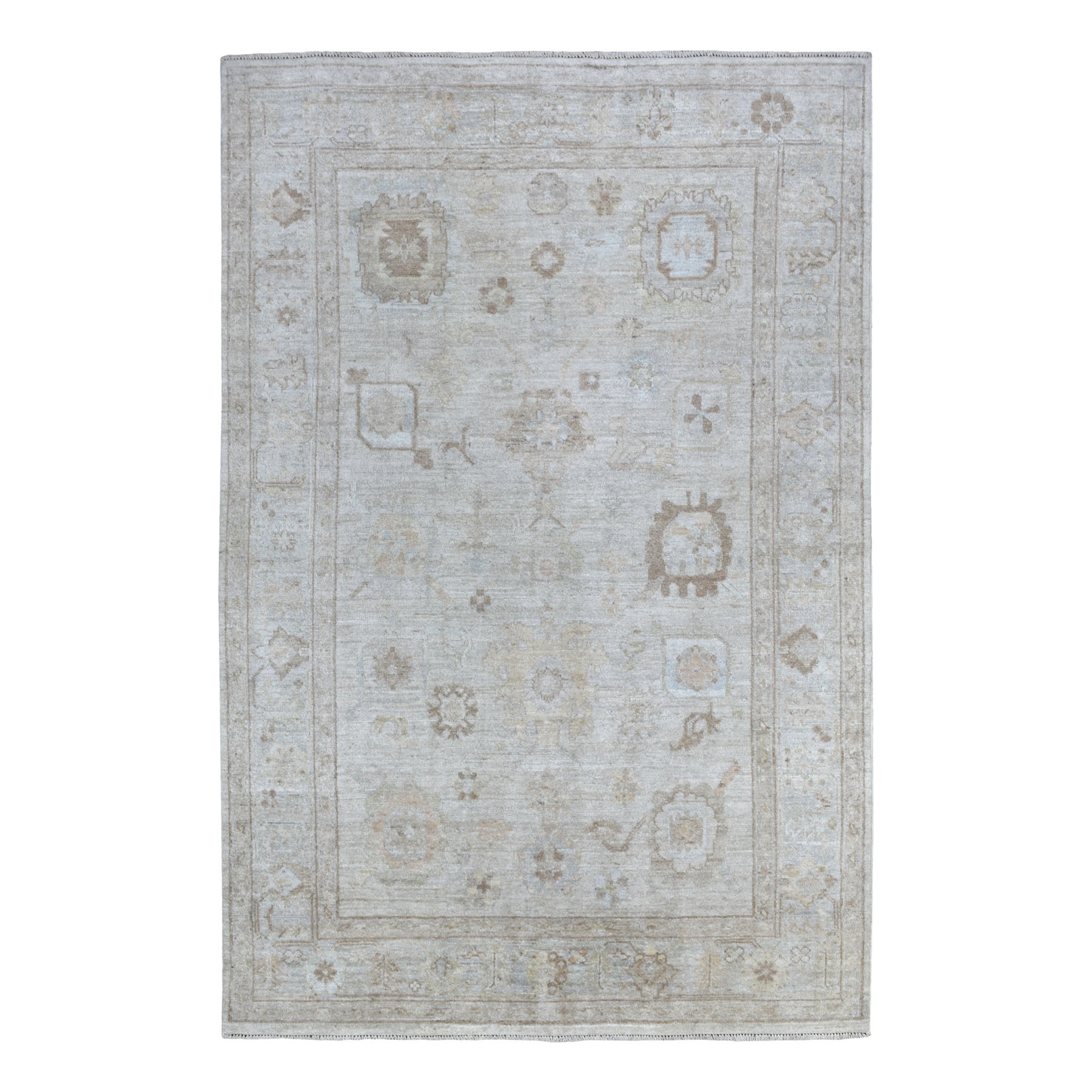 Agra And Turkish Collection Hand Knotted Grey Rug No: 1113252