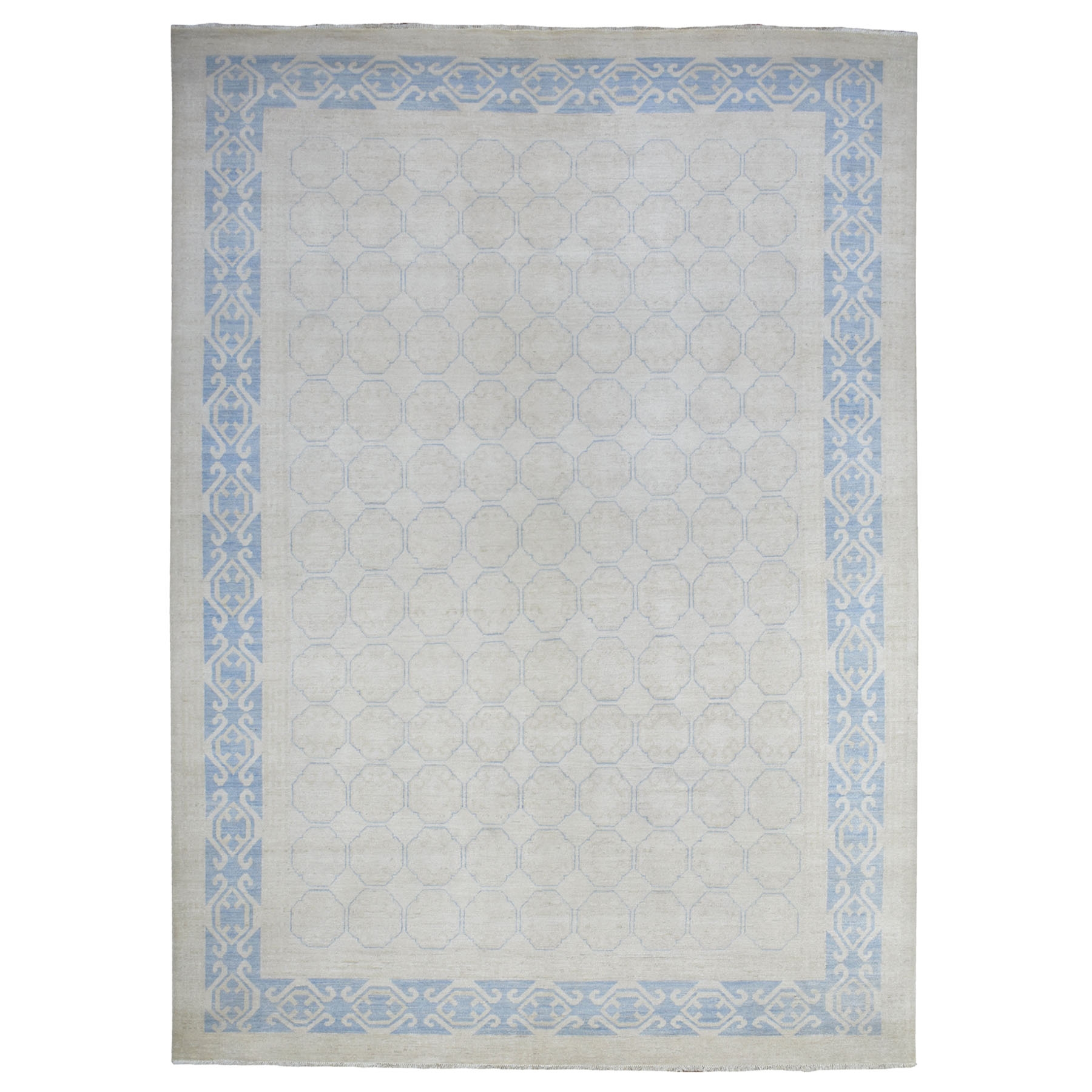 Agra And Turkish Collection Hand Knotted Ivory Rug No: 1113294