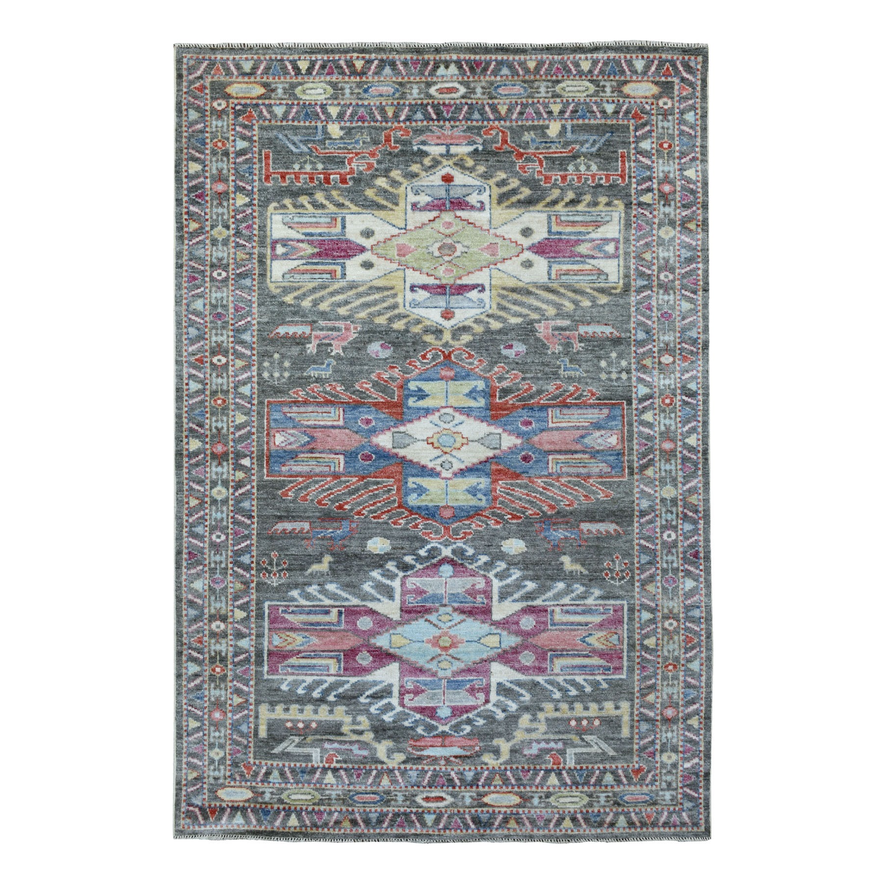 Agra And Turkish Collection Hand Knotted Grey Rug No: 1113390