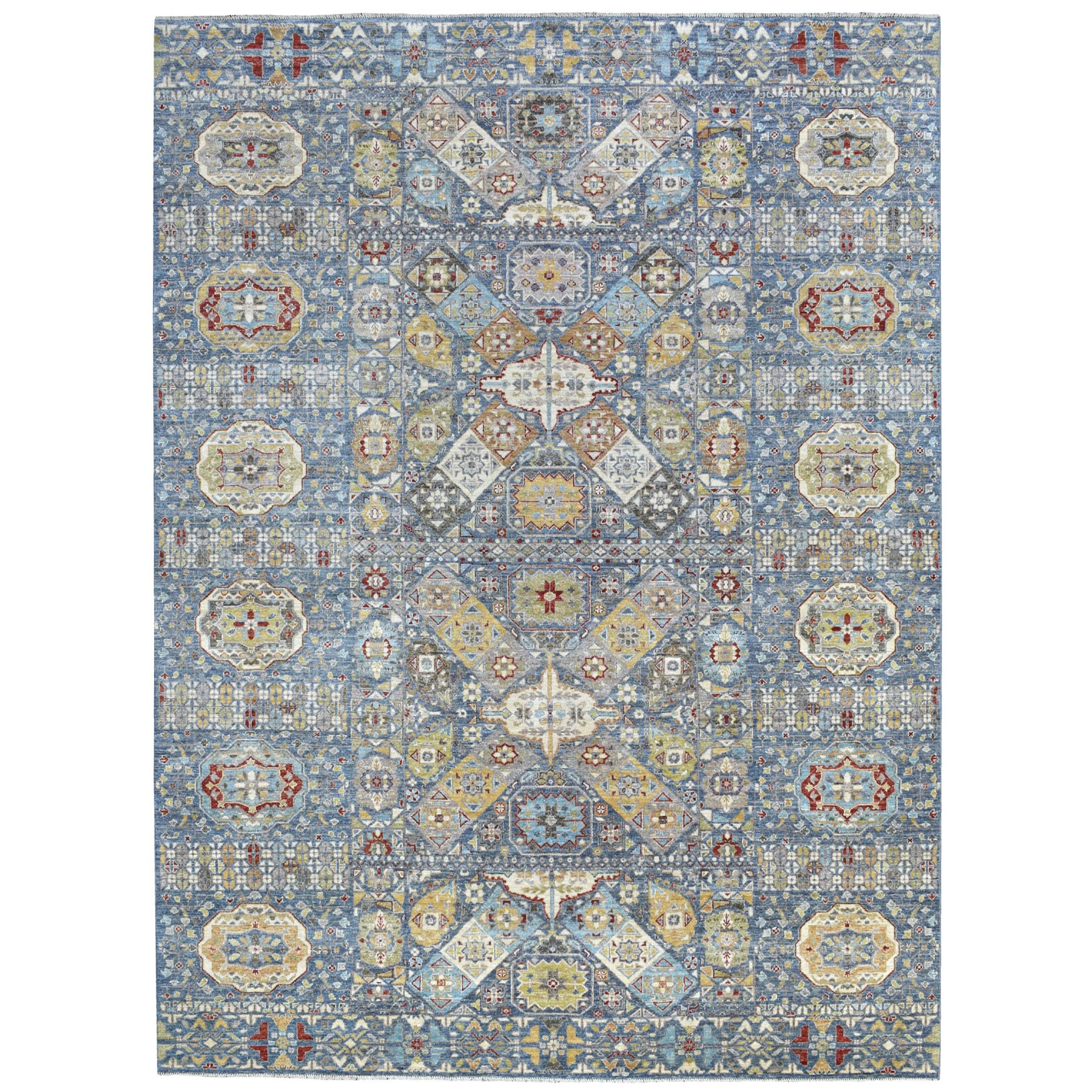 Agra And Turkish Collection Hand Knotted Blue Rug No: 1113458