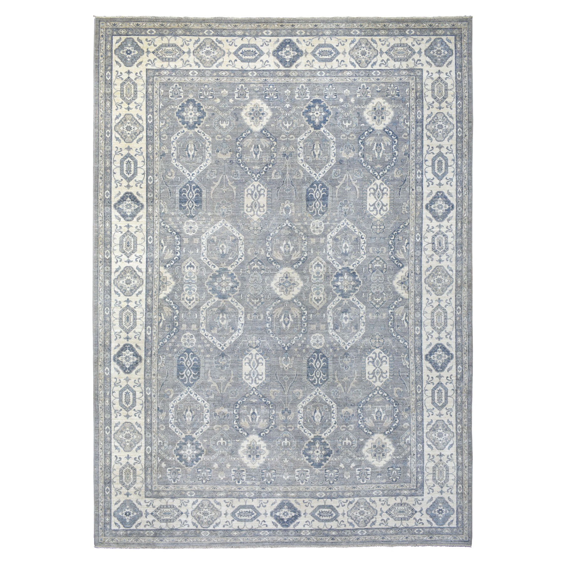 Agra And Turkish Collection Hand Knotted Grey Rug No: 1113550