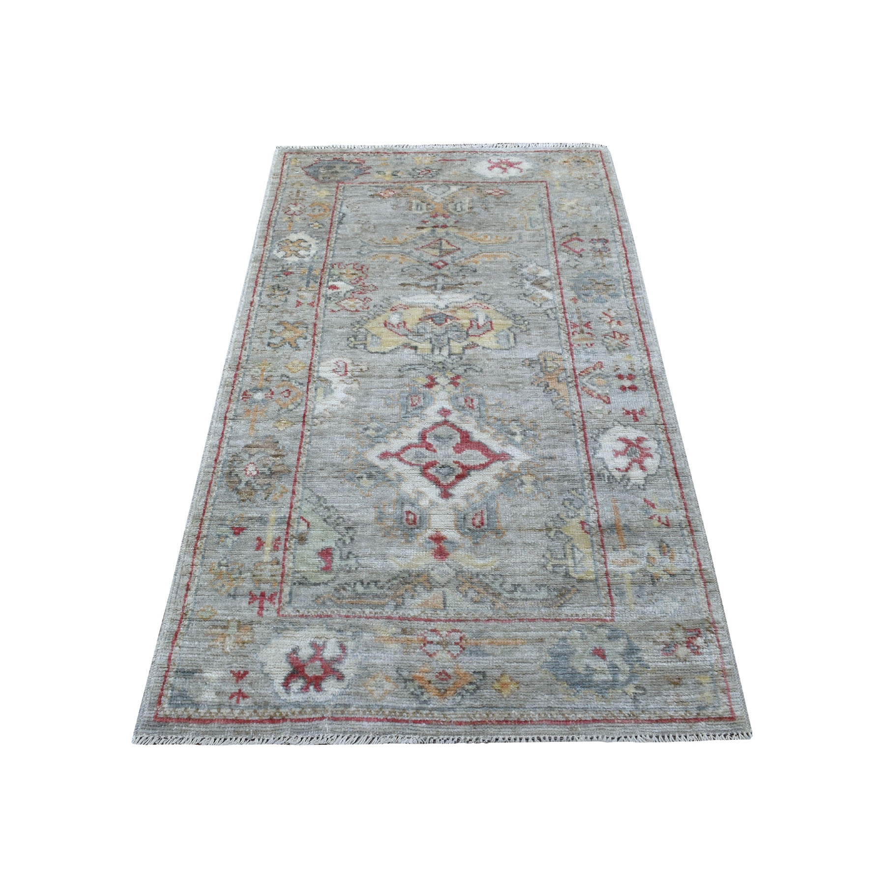 Agra And Turkish Collection Hand Knotted Grey Rug No: 1113698