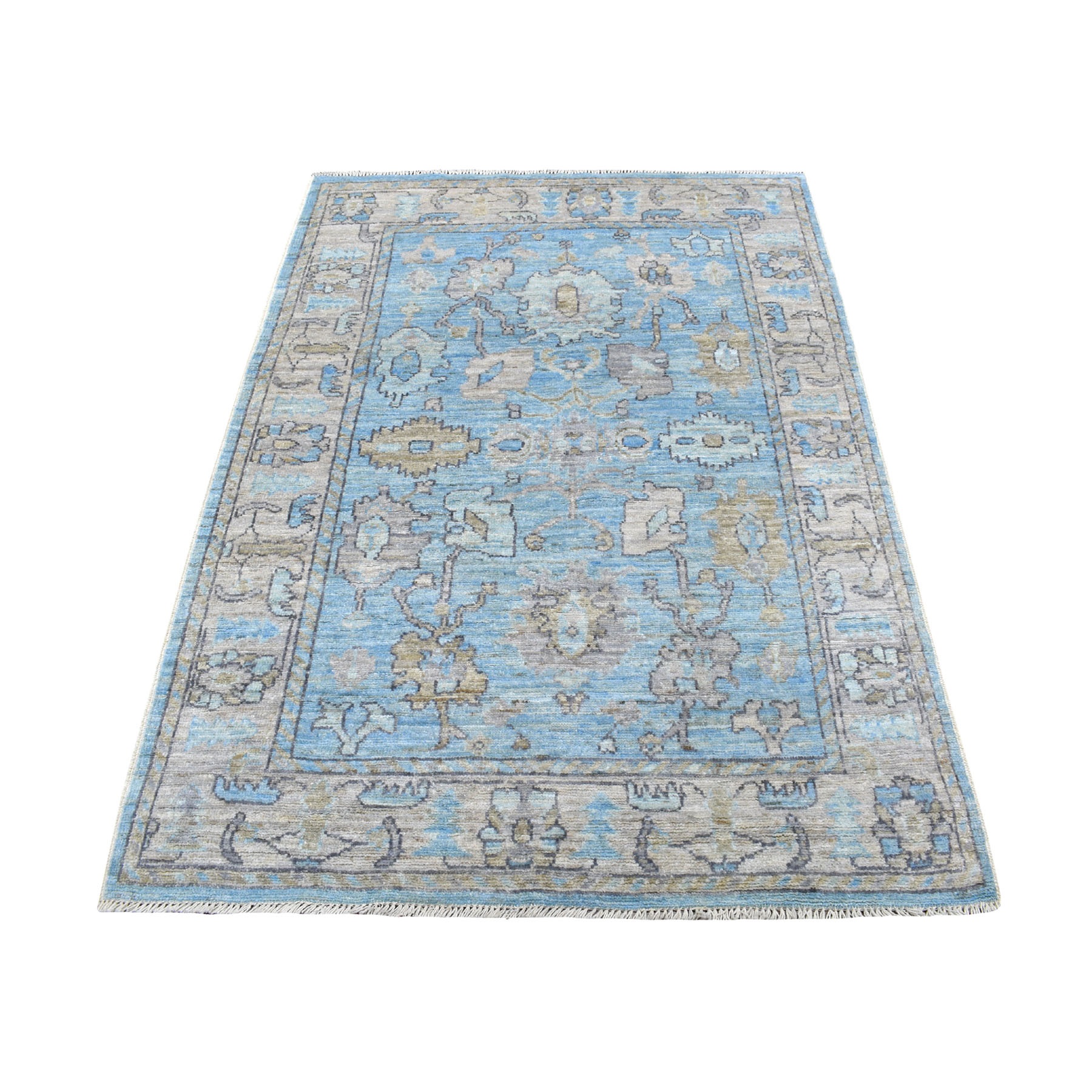 Agra And Turkish Collection Hand Knotted Blue Rug No: 1113710