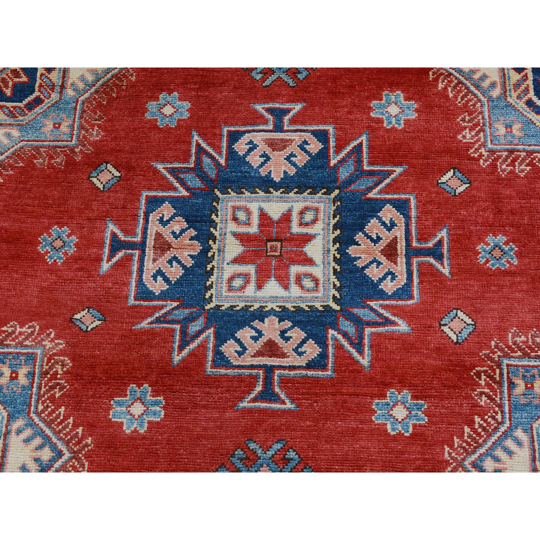 10-x13-6  Red Special Kazak Geometric Design Pure Wool Hand Knotted Oriental Rug 