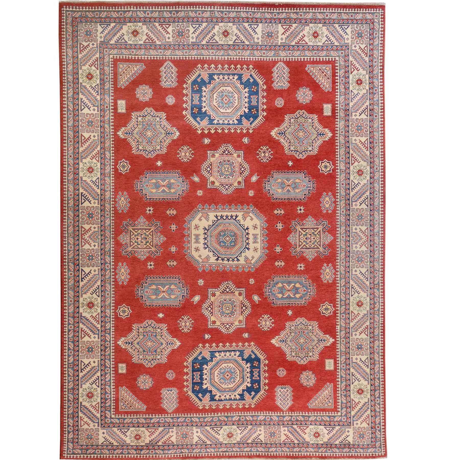 10'X13'10"  Red Special Kazak Tribal Design Pure Wool Hand Knotted Oriental Rug moae70a8