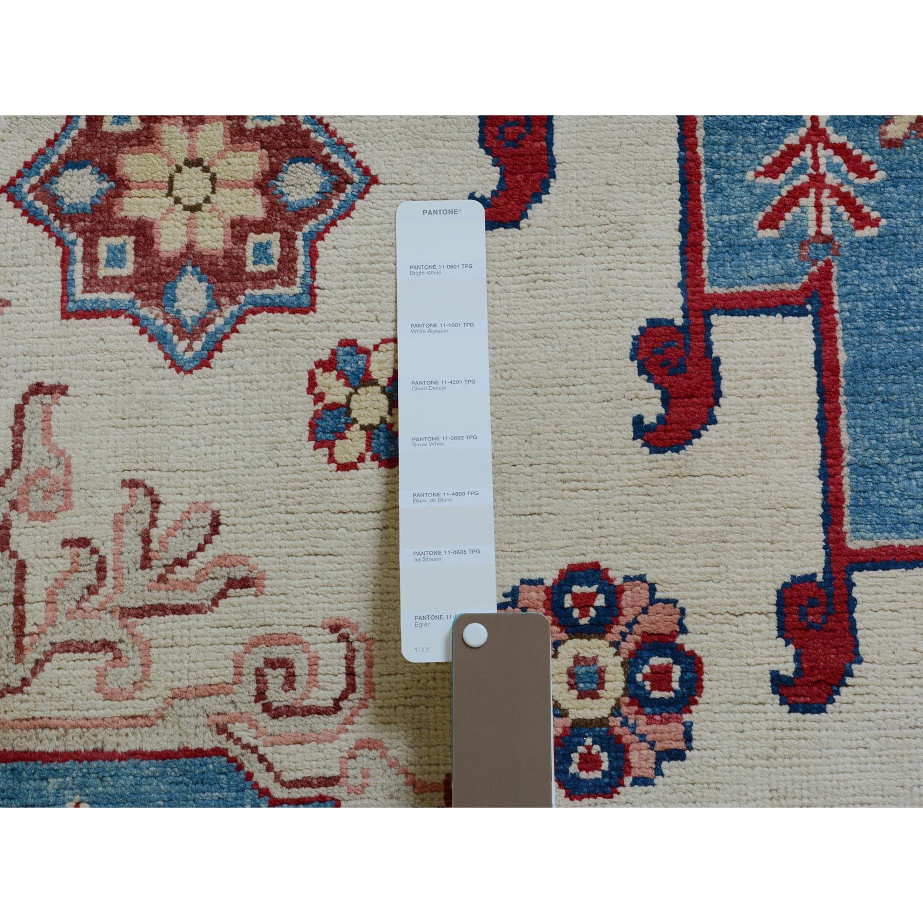 10-x13-4  Ivory Special kazak Heriz Design Pure Wool Hand Knotted Oriental Rug 