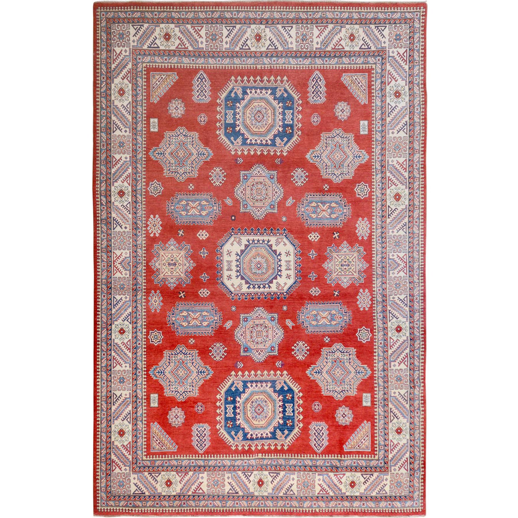 10'X13'10" Red Special Kazak All Over Design Pure Wool Hand Knotted Oriental Rug moae70b6