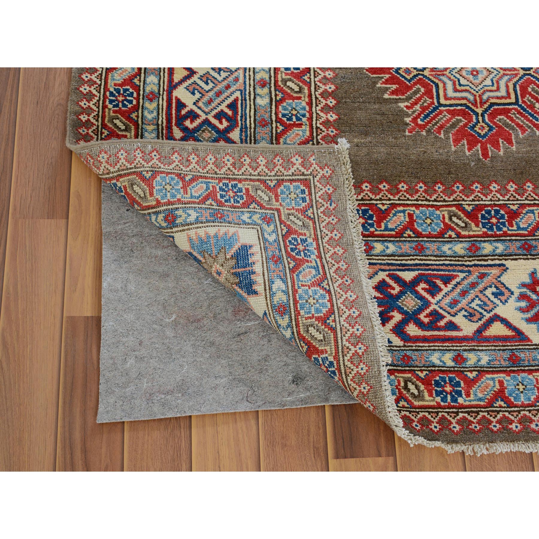8-x9-6  Brown Special kazak All Over Design Pure wool Hand Knotted Oriental Rug 