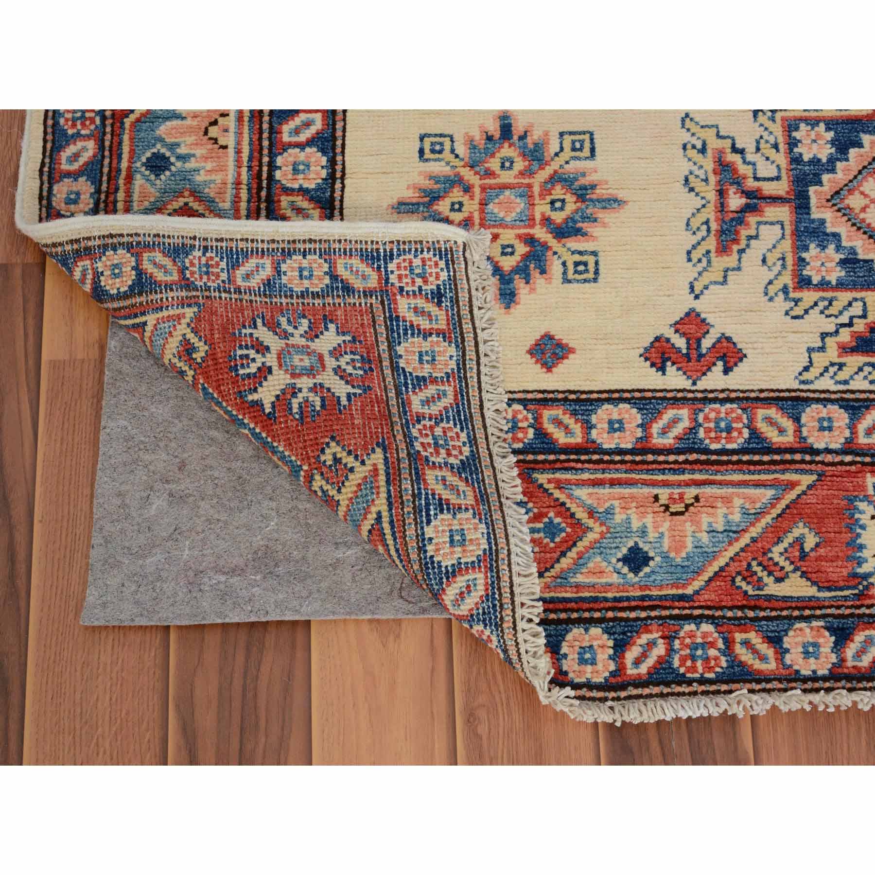 3-10 x5-9  Ivory Special Kazak Tribal Design Pure Wool Hand Knotted Oriental Rug 
