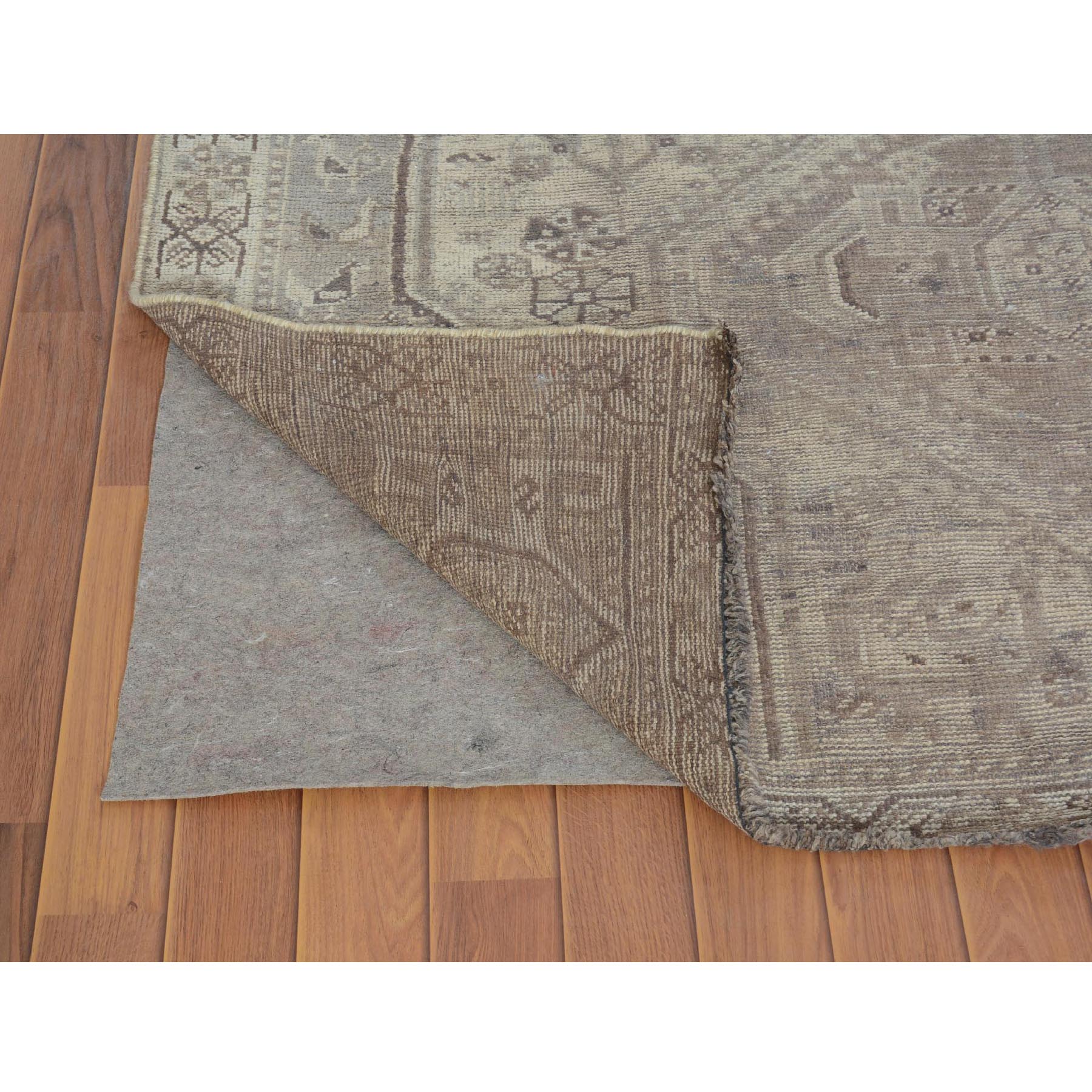 5-8 x8- Natural Colors Vintage And Worn Down Persian Hand Knotted Oriental Rug 
