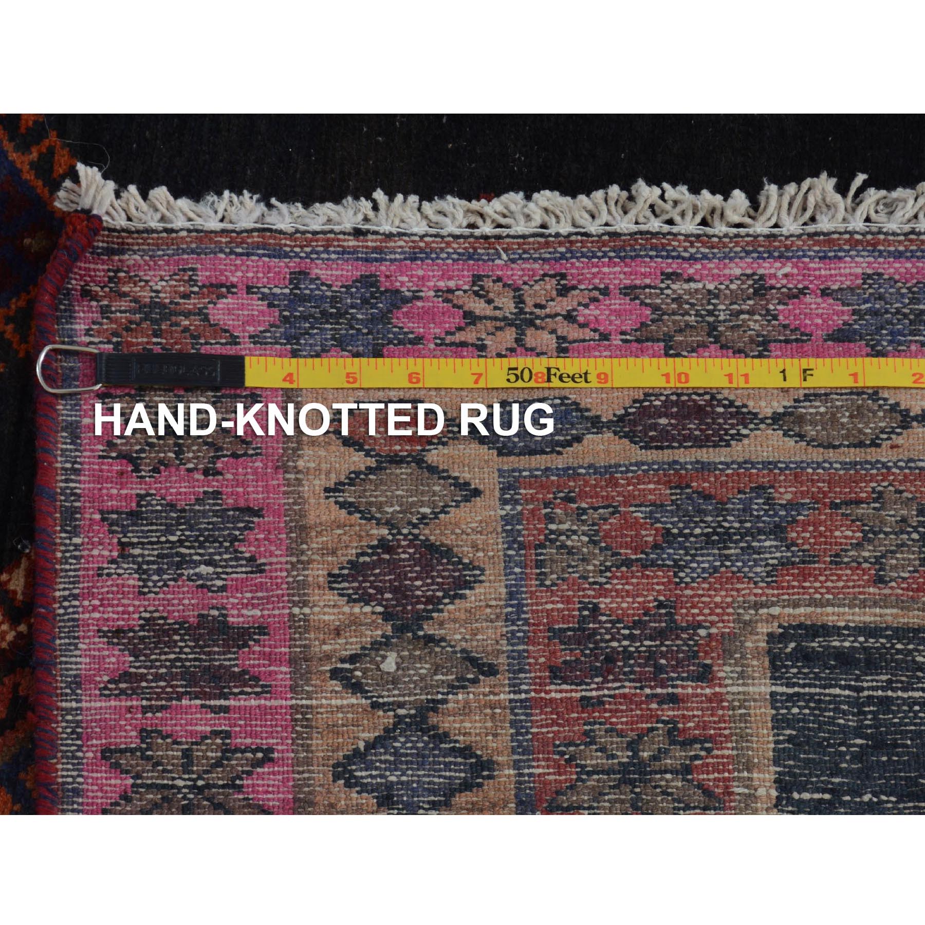 5-x10-2  Colorful Vintage And Worn Down Persian Bakhtiari Hand Knotted Wide Runner Oriental Rug 