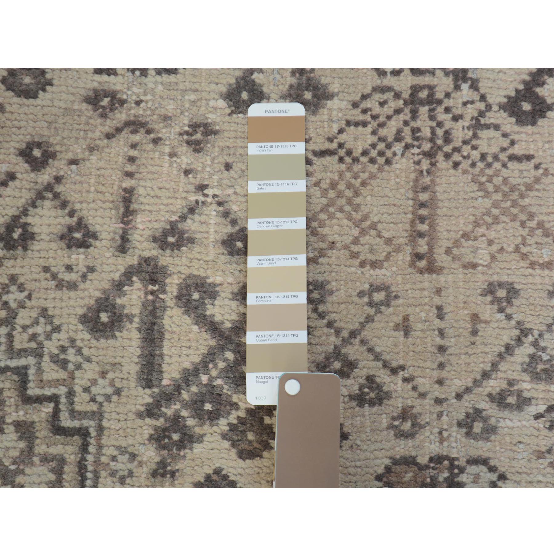 5-1 x7-4  Natural Colors Vintage And Worn Down Persian Qashqai Pure Wool Hand Knotted Oriental Rug 