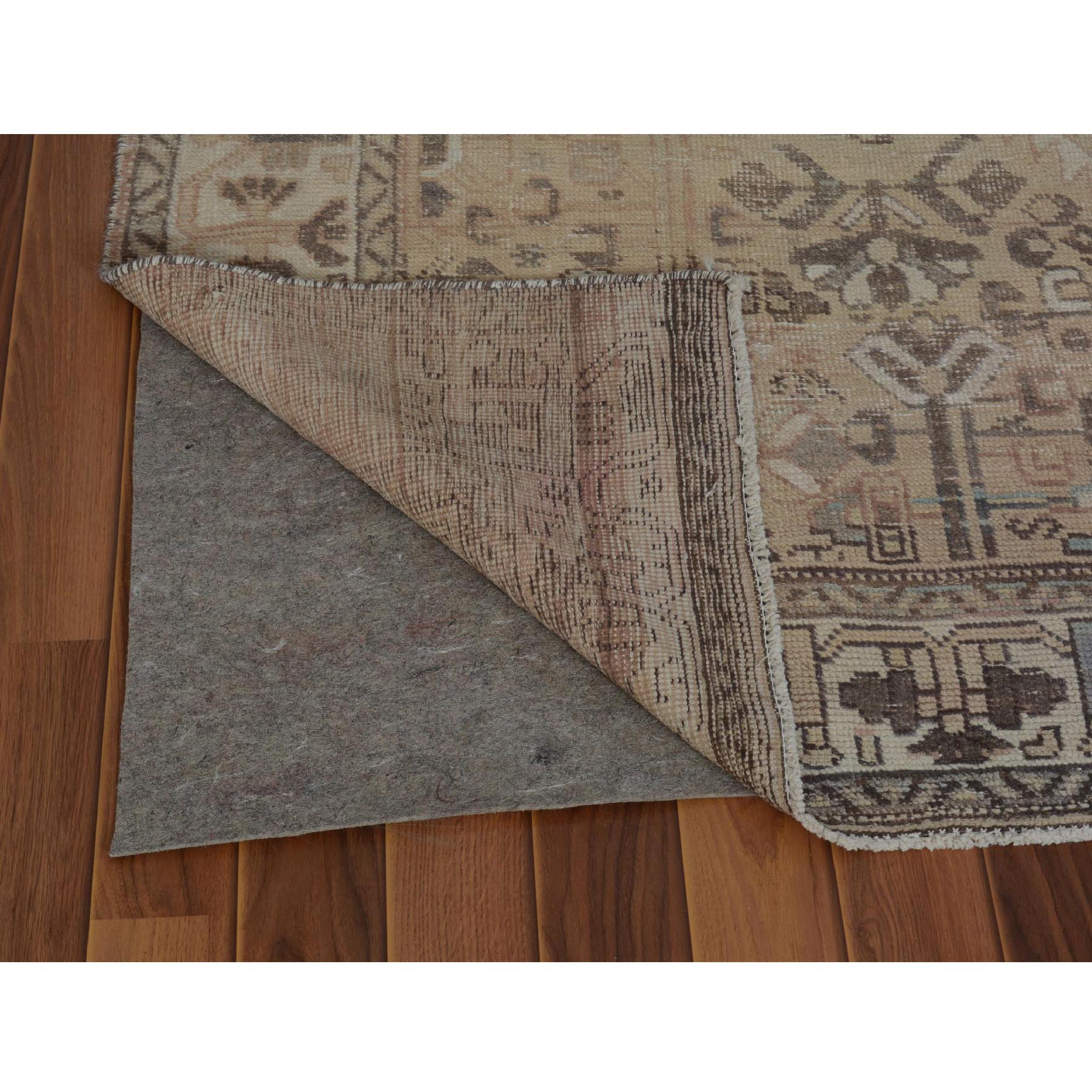 5-9 x9-  Natural Colors Vintage And Worn Down Persian Qashqai Pure Wool Hand Knotted Oriental Rug 
