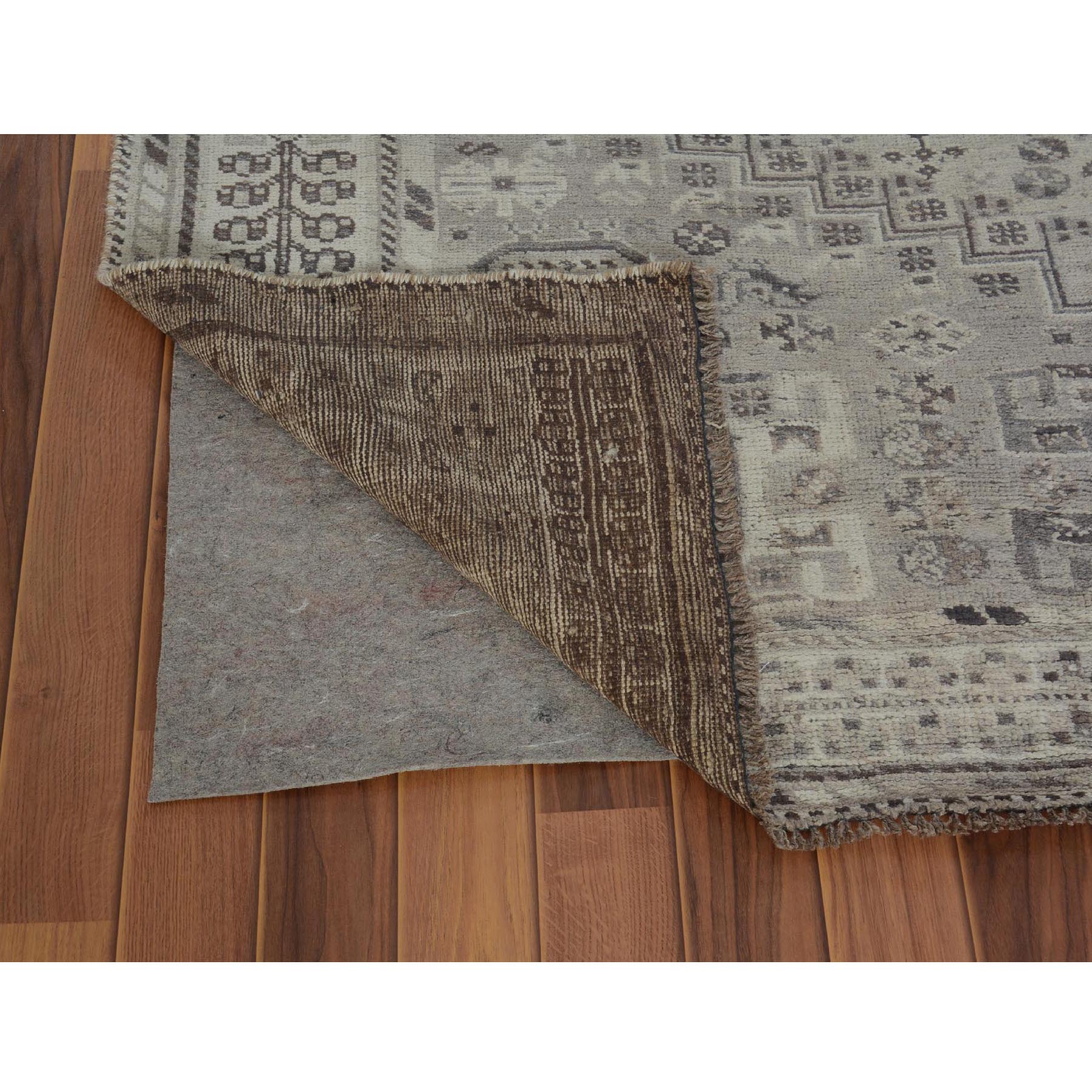 5-8 x8-6  Washed Out Vintage And Worn Down Persian Qashqai Pure Wool Hand Knotted Oriental Rug 