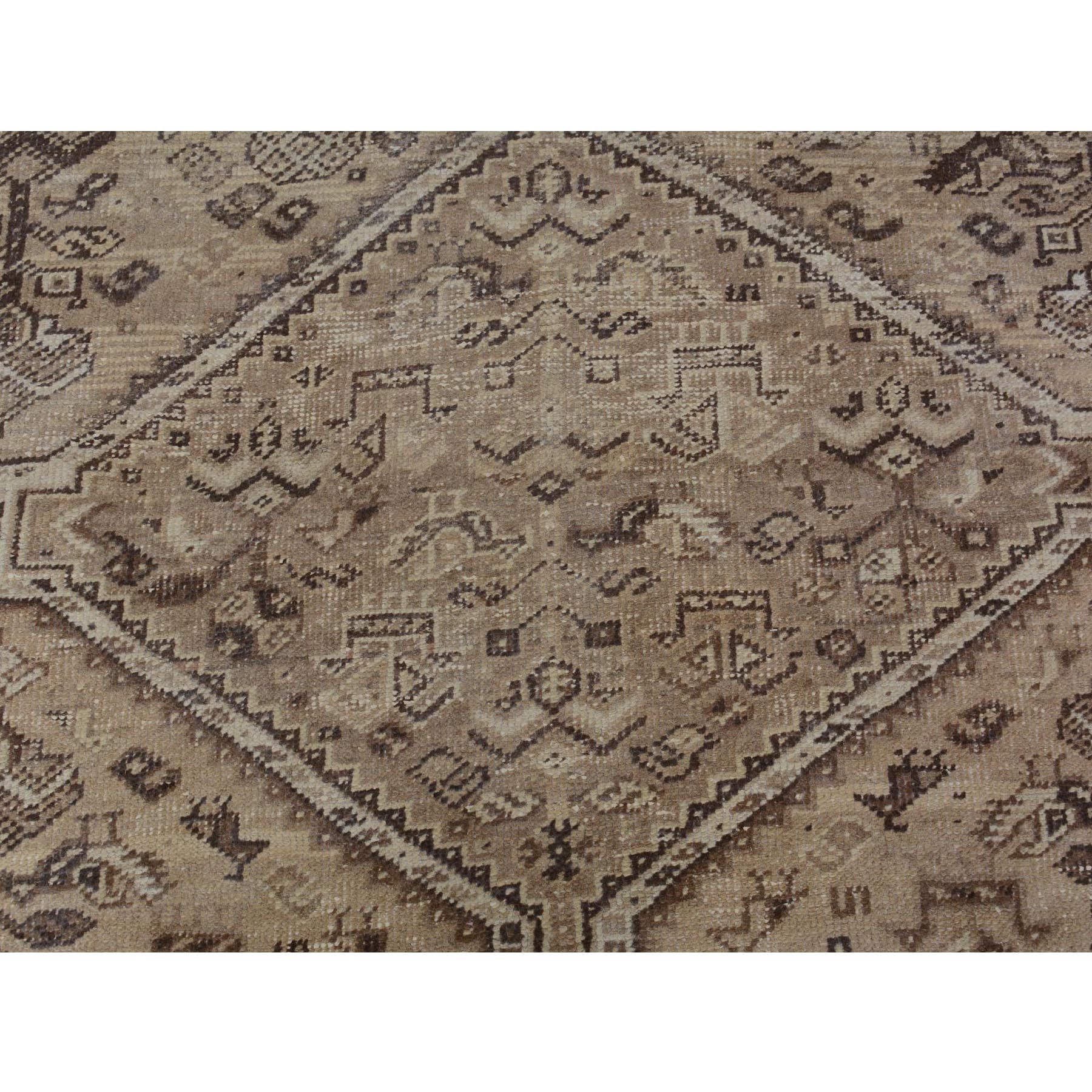 6-8 x10-3  Natural Colors Washed Out Vintage and Worn Down Persian Shiraz Hand Knotted Oriental Rug 