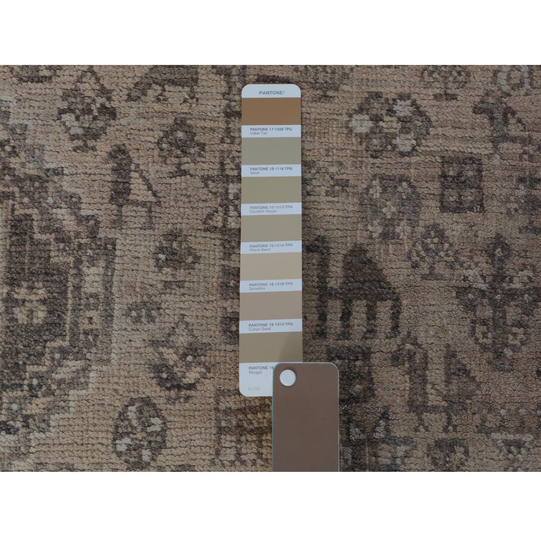 7-5 x10-2  Beige Vintage and Worn Down Persian Qashqai Pure Wool Hand Knotted Oriental Rug 