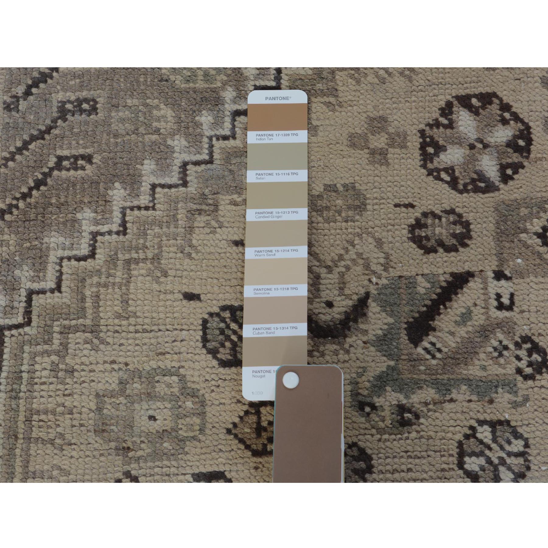 5-5 x6-3  Natural Colors Worn Down Vintage Persian Qashqai Pure Wool Hand Knotted Oriental Rug 
