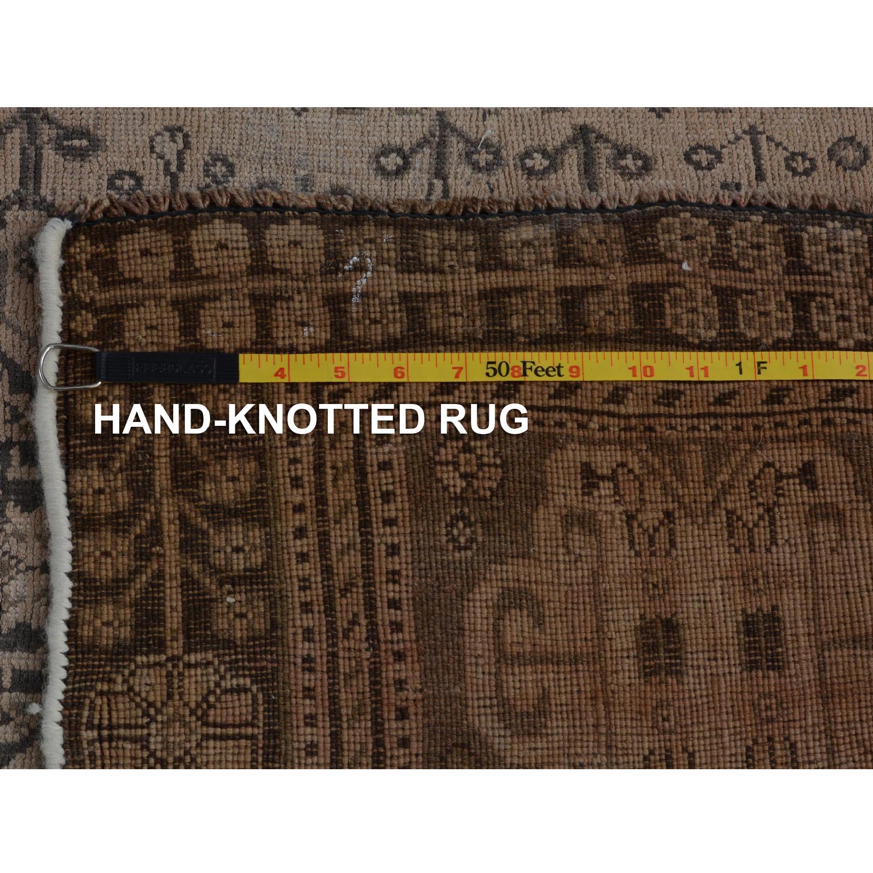 4-10 x8-3  Natural Colors Old and Worn Down Persian Qashqai Pure Wool Hand Knotted Oriental Rug 