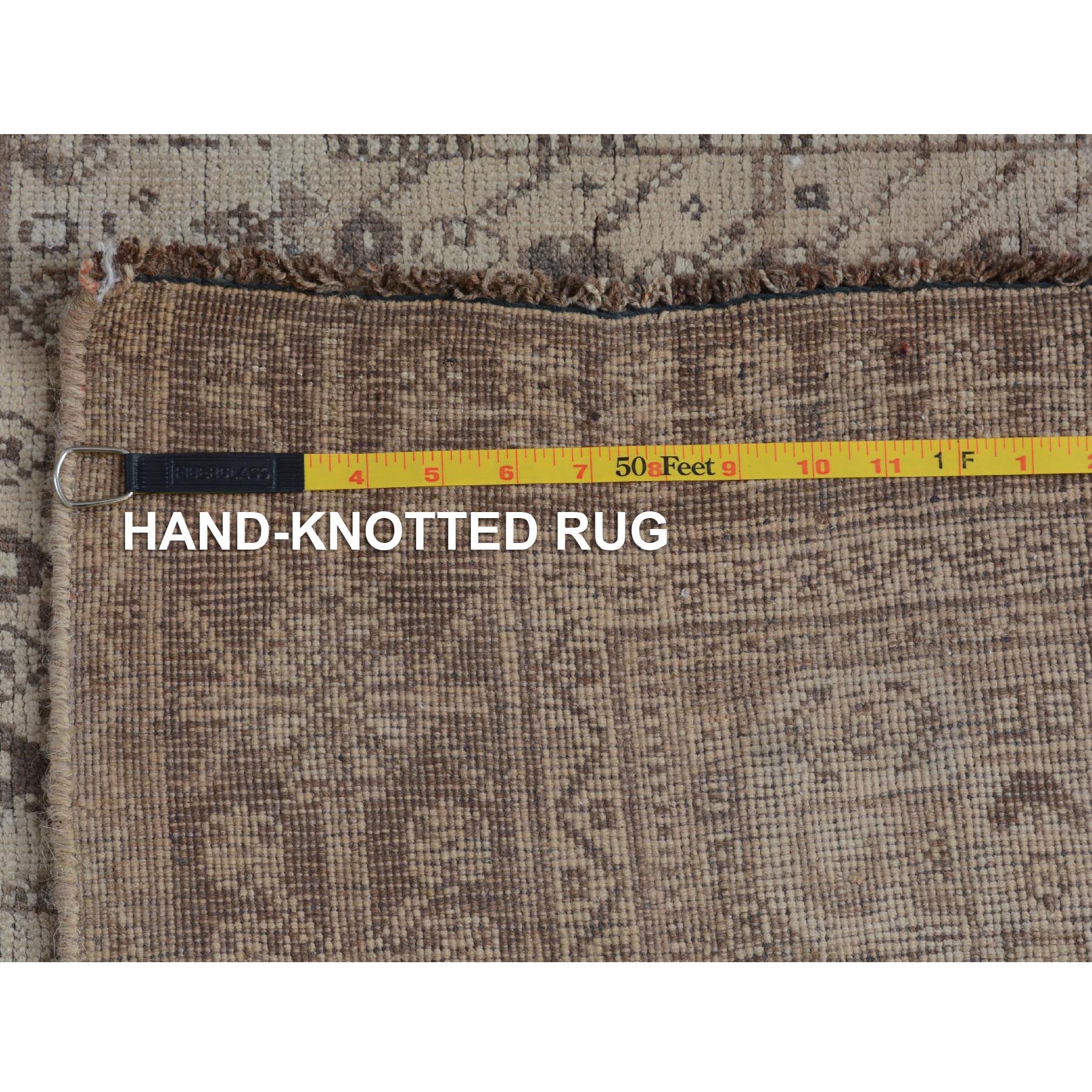 5-2 x7-7  Natural Colors Worn Down Vintage Persian Qashqai Pure Wool Hand Knotted Oriental Rug 