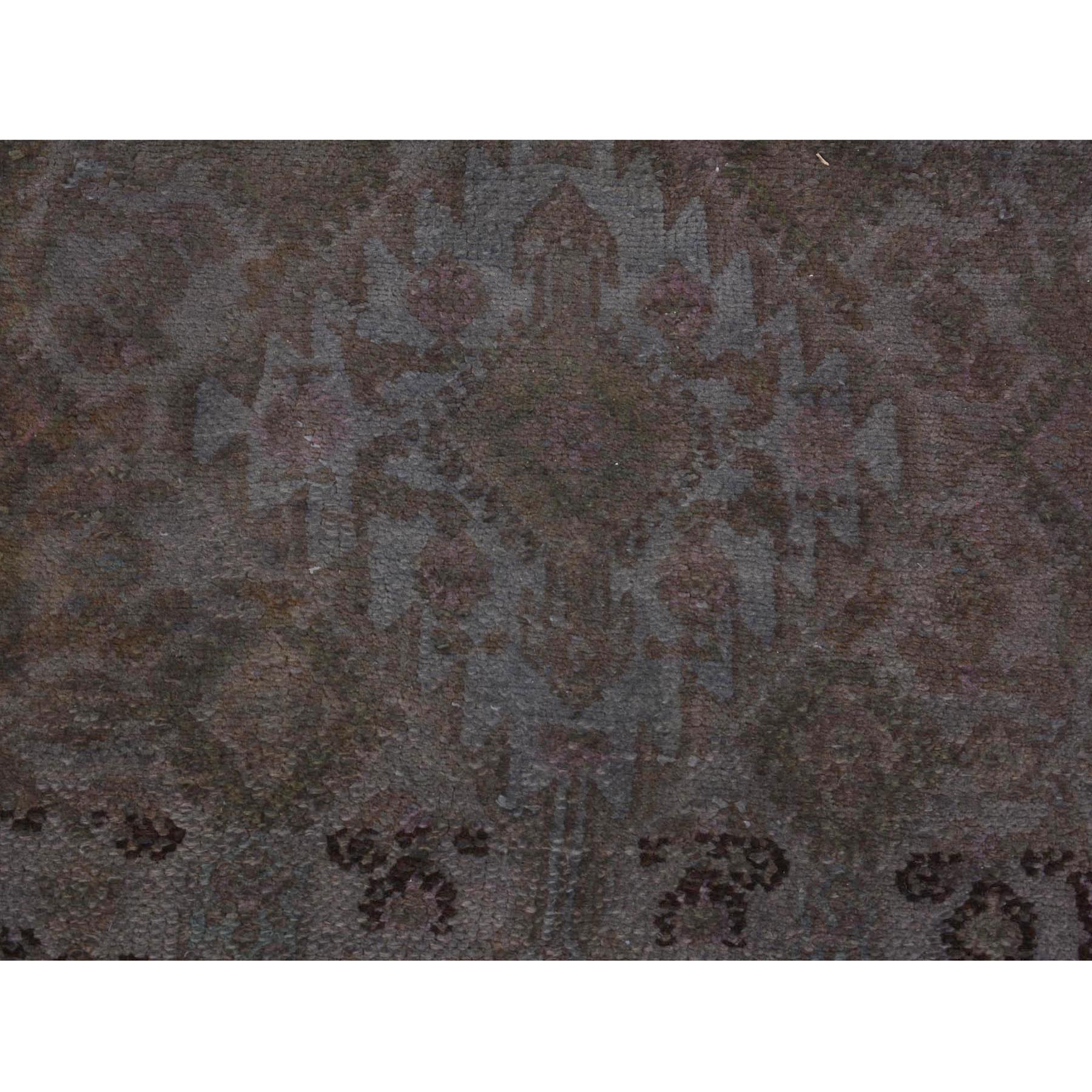 6-5 x9-6  Gray Overdyed Vintage and Worn Down Persian Bibikabad Hand Knotted Oriental Rug 