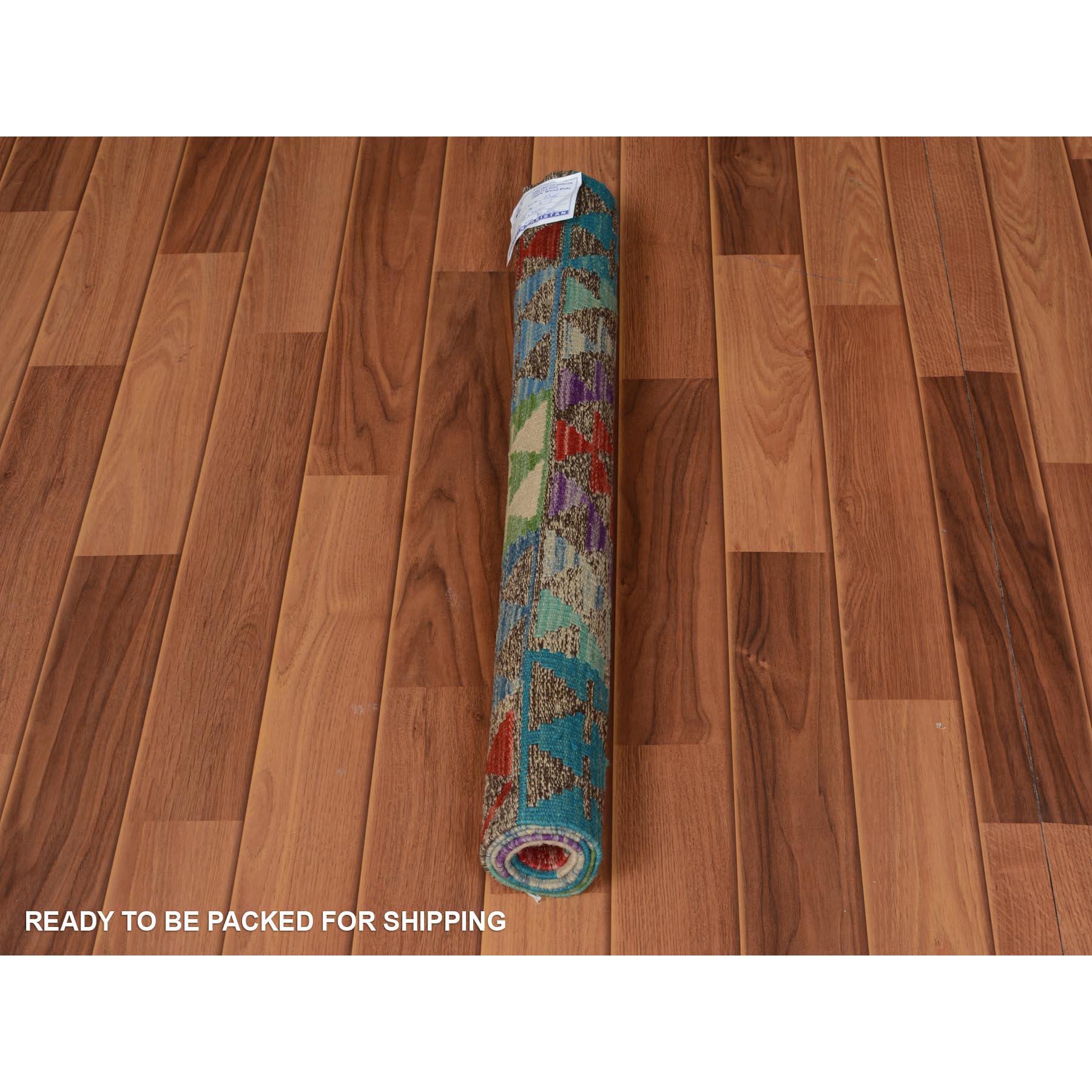 2'7"x4'1" Colorful Reversible Flat weave Afghan Kilim Pure Wool Hand Woven Oriental Rug Sh57510