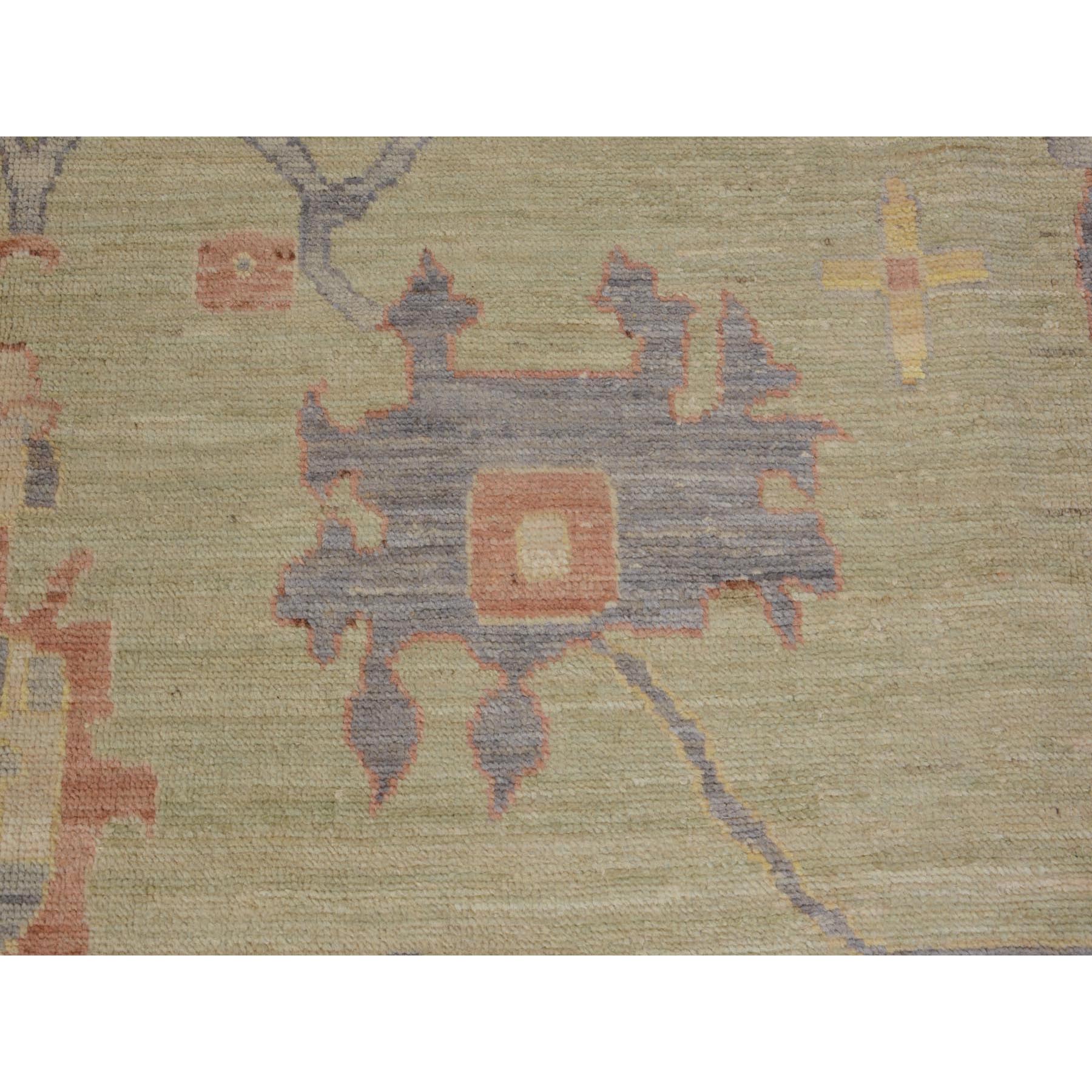 9-x12-5  Pastel Green Angora Oushak With Silky Wool Hand Knotted Oriental Rug 