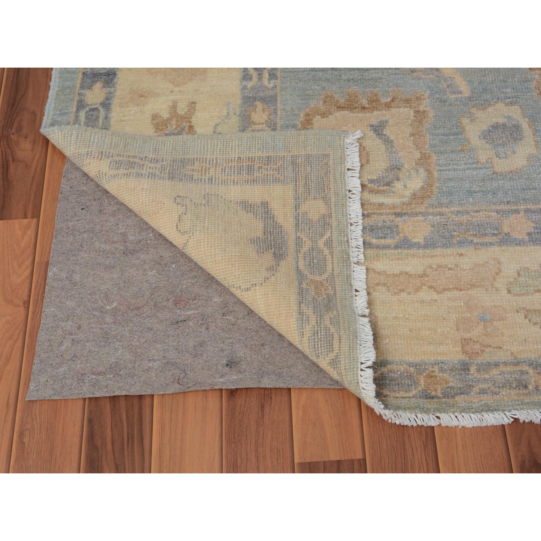 6-2 x8-10  Gray Angora Oushak With Soft Velvety Wool Hand Knotted Oriental Rug 