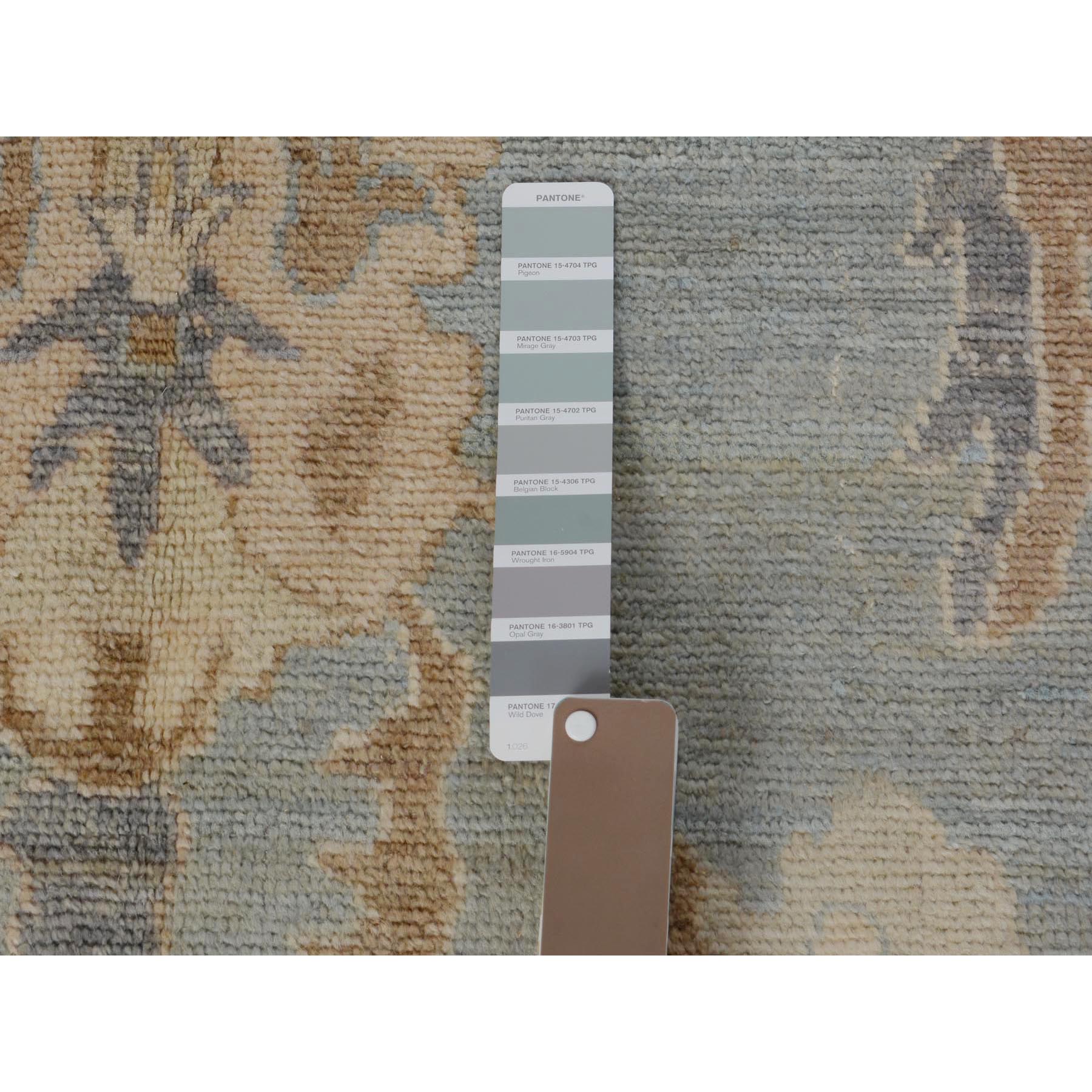 6-2 x8-10  Gray Angora Oushak With Soft Velvety Wool Hand Knotted Oriental Rug 