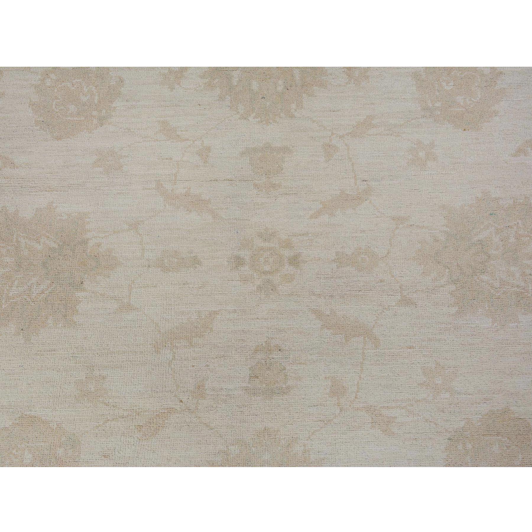 8-9 x11-9  Ivory White Wash Peshawar Ziegler Mahal Pure Wool Hand Knotted Oriental Rug 