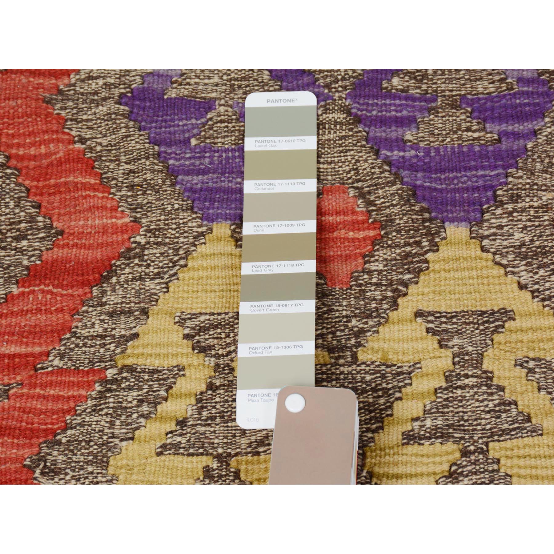 2'8"x3'8" Colorful Reversible Afghan Kilim Flat weave Pure Wool Hand Woven Oriental Rug Sh57544