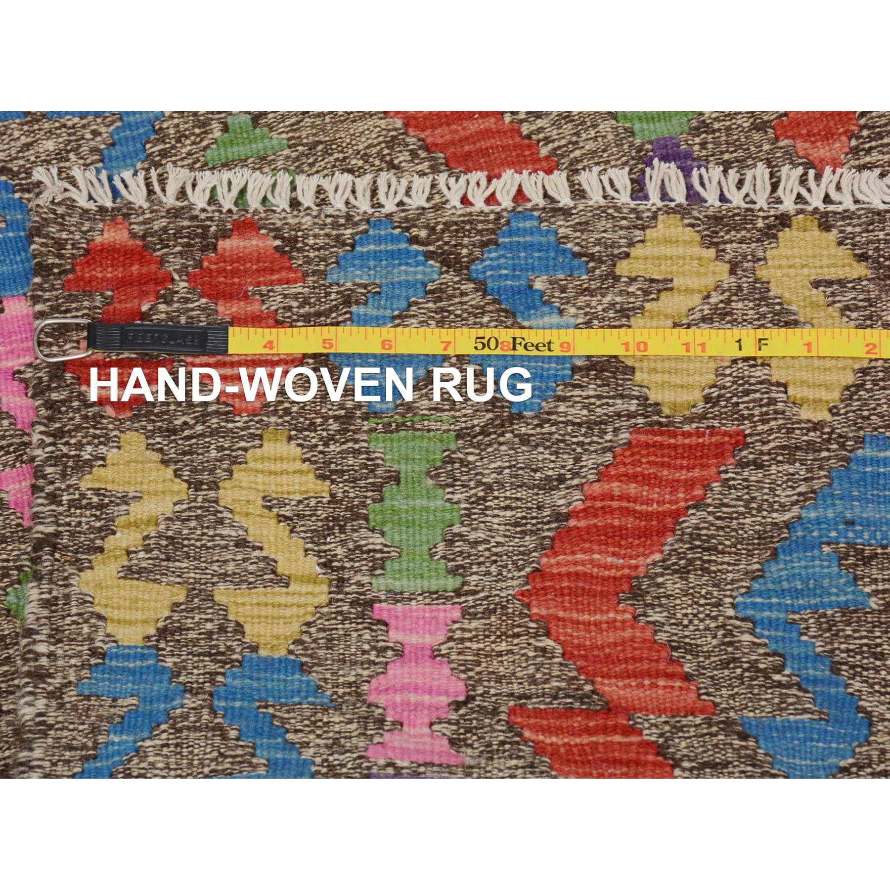 2'8"x3'8" Colorful Reversible Afghan Kilim Flat weave Pure Wool Hand Woven Oriental Rug Sh57544