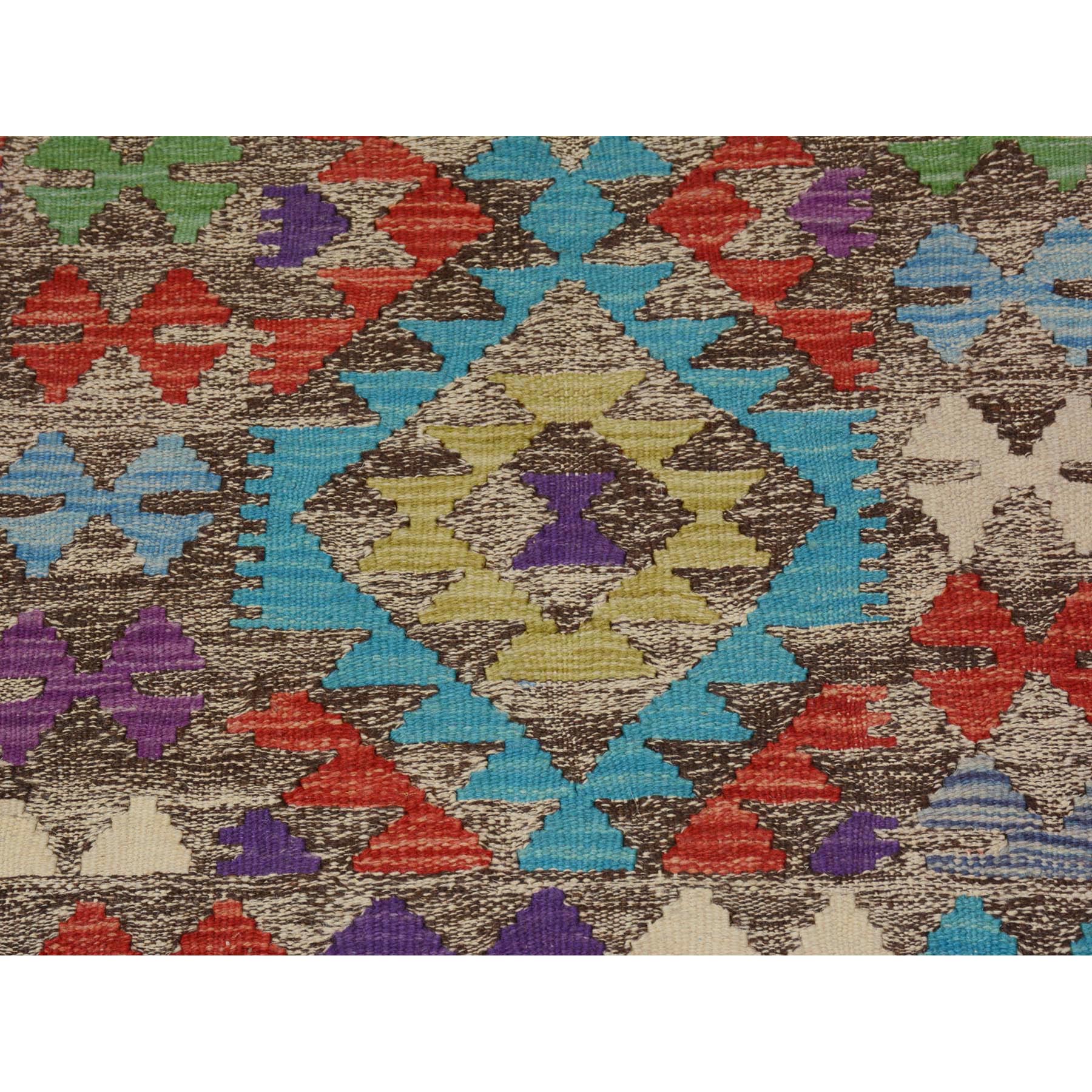 2'7"x3'10" Colorful Reversible Afghan Kilim Flat Weave Pure Wool Hand Woven Oriental Rug Sh57547