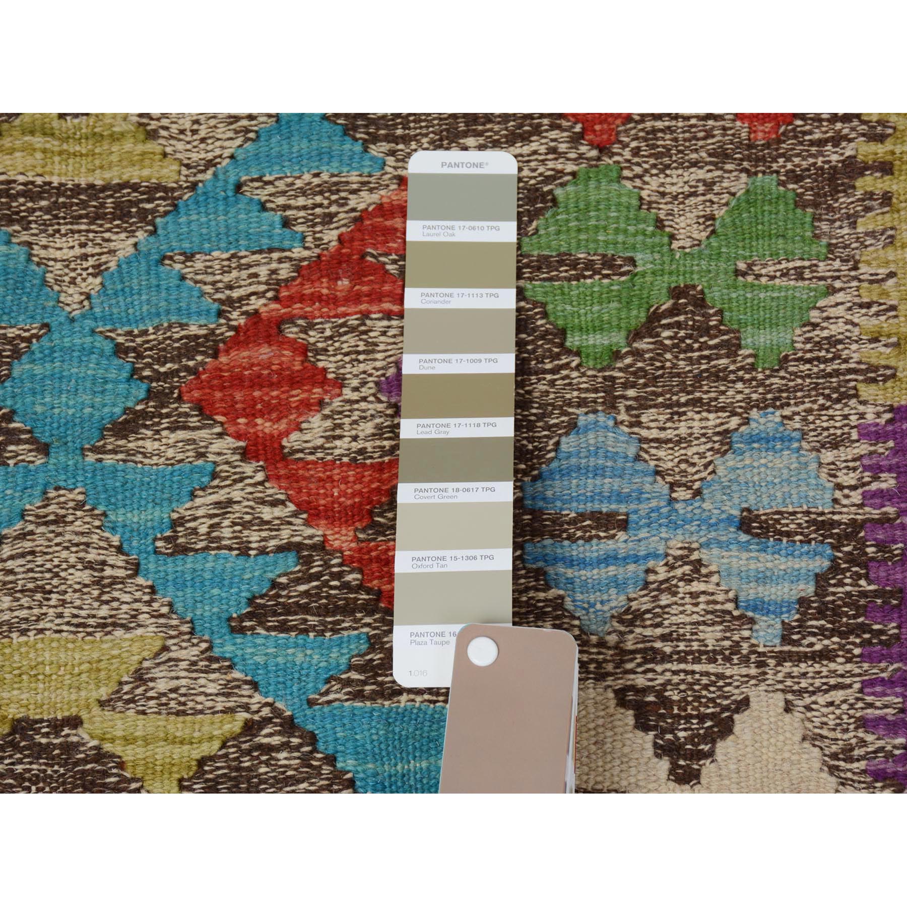 2'7"x3'10" Colorful Reversible Afghan Kilim Flat Weave Pure Wool Hand Woven Oriental Rug Sh57547
