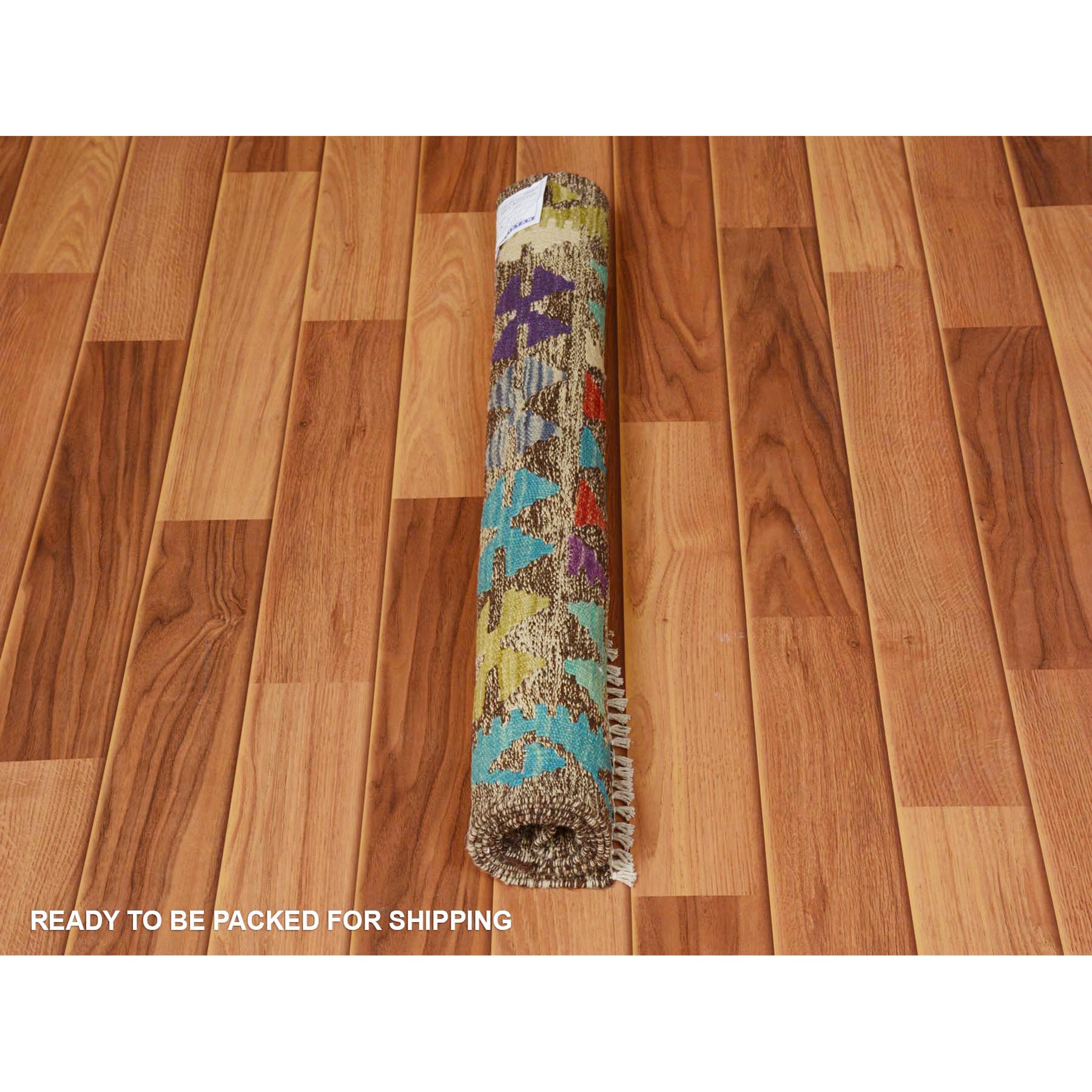 2'7"x3'10" Colorful Reversible Afghan Kilim Flat Weave Pure Wool Hand Woven Oriental Rug Sh57547