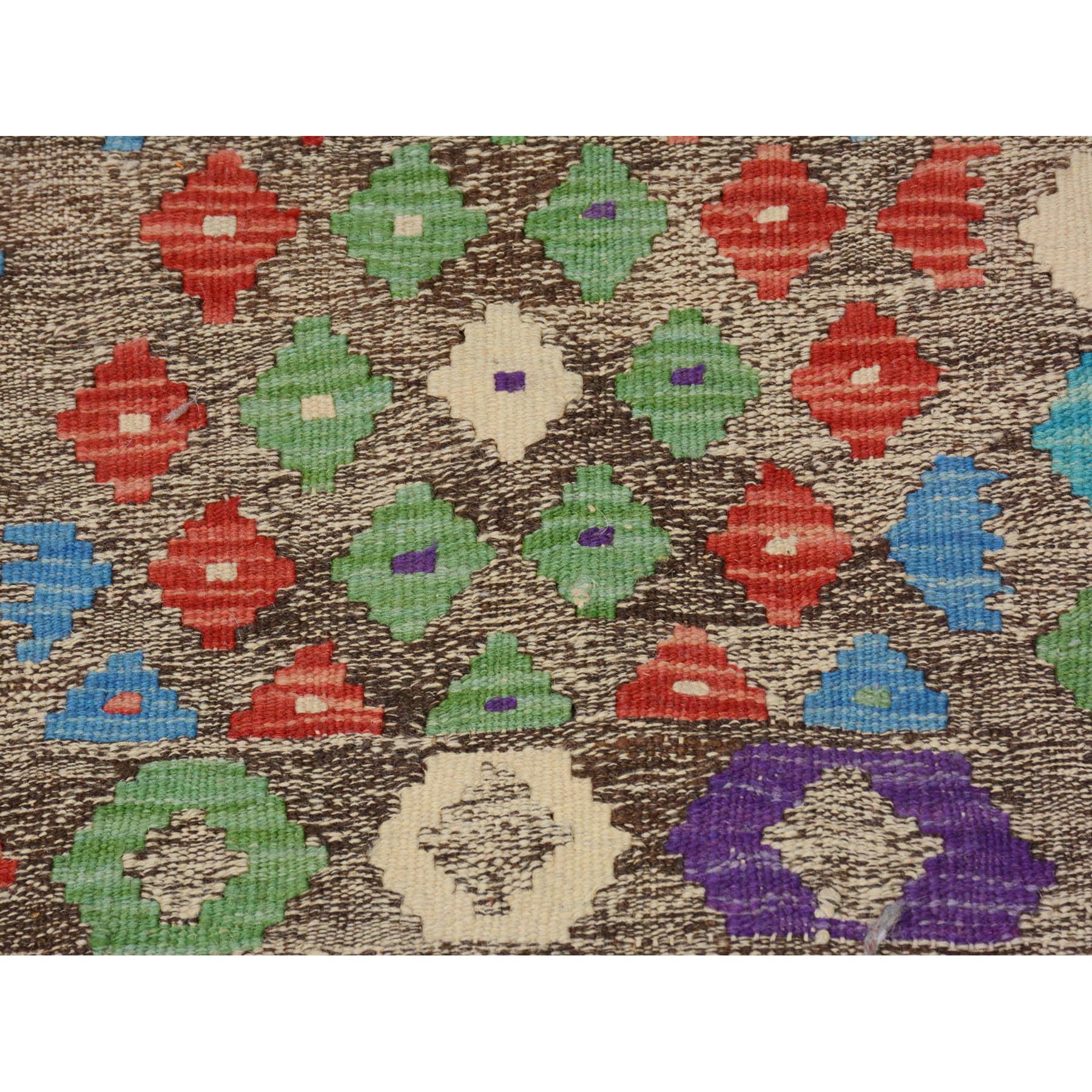 2'9"x4' Colorful Reversible Afghan Kilim Flat Weave Pure Wool Hand Woven Oriental Rug Sh57551