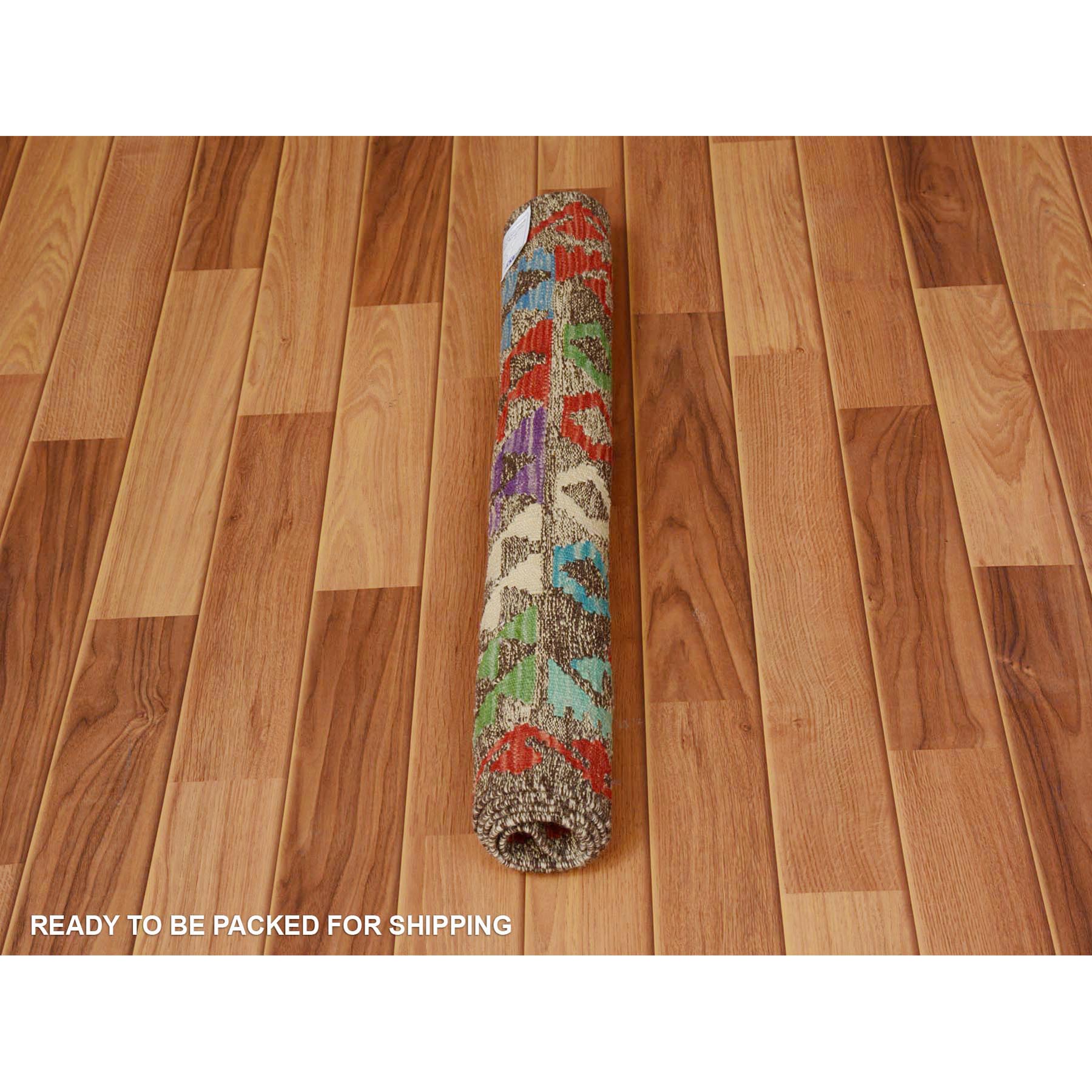 2'9"x4' Colorful Reversible Afghan Kilim Flat Weave Pure Wool Hand Woven Oriental Rug Sh57551