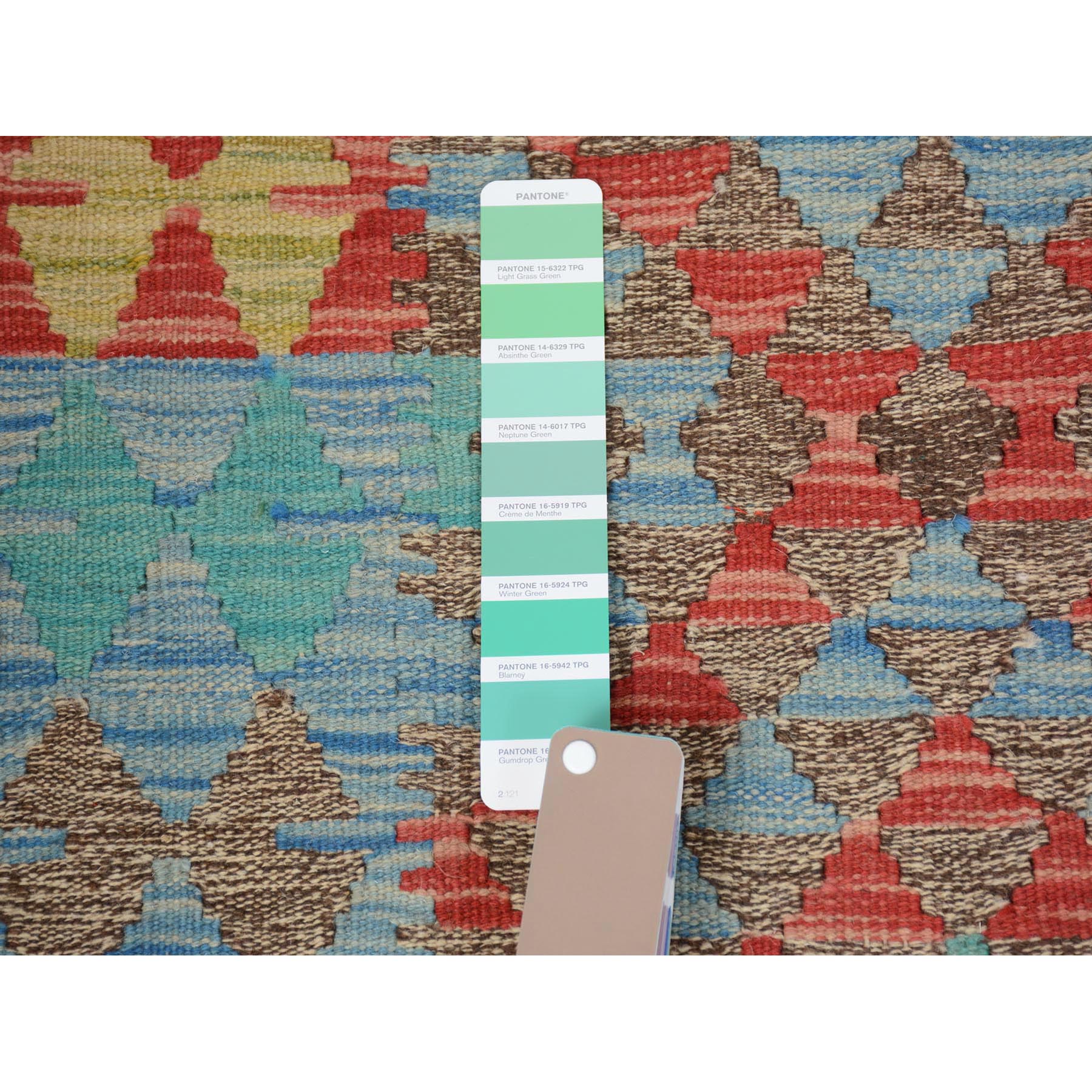 2'8"x4' Colorful Reversible Flat Weave Afghan Kilim Pure Wool Hand Woven Oriental Rug Sh57574