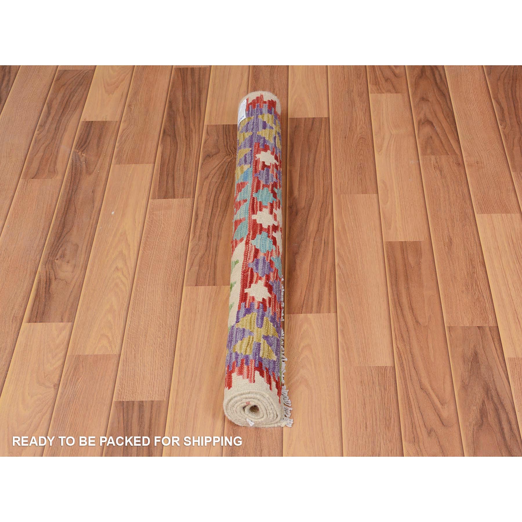 2'10"x4'2"  Colorful Reversible Flat Weave Afghan Kilim Pure Wool Hand Woven Oriental Rug Sh57597