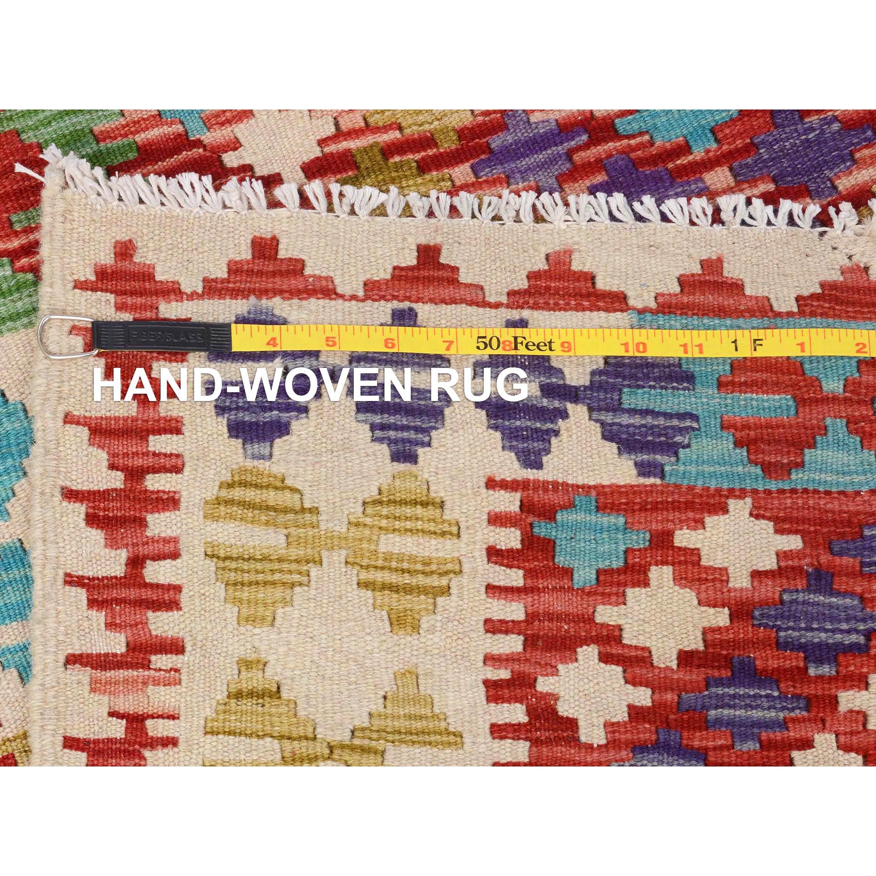 2'10"x4'2"  Colorful Reversible Flat Weave Afghan Kilim Pure Wool Hand Woven Oriental Rug Sh57597