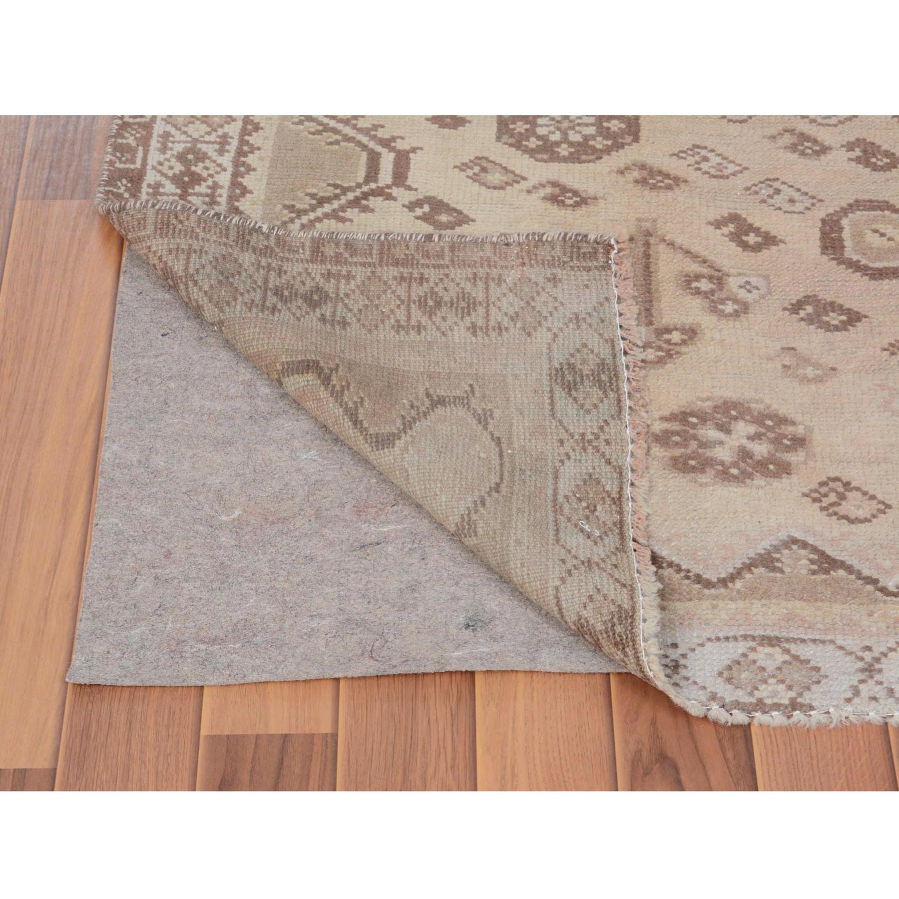 5'x7'5" Earth Tones Vintage and Worn Down Persian Shiraz Clean Pure Wool Distressed Hand Knotted Oriental Rug Sh57616
