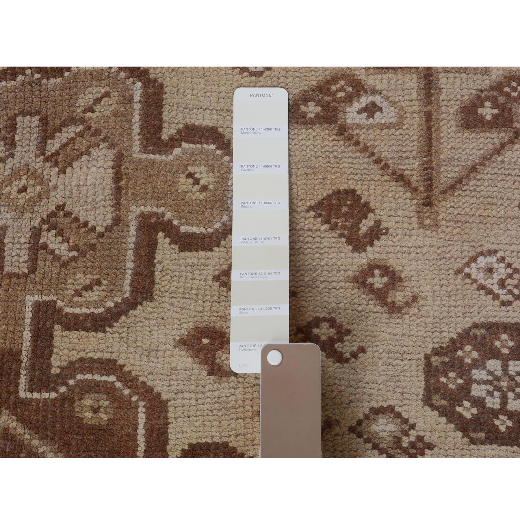 5'x7'5" Earth Tones Vintage and Worn Down Persian Shiraz Clean Pure Wool Distressed Hand Knotted Oriental Rug Sh57616