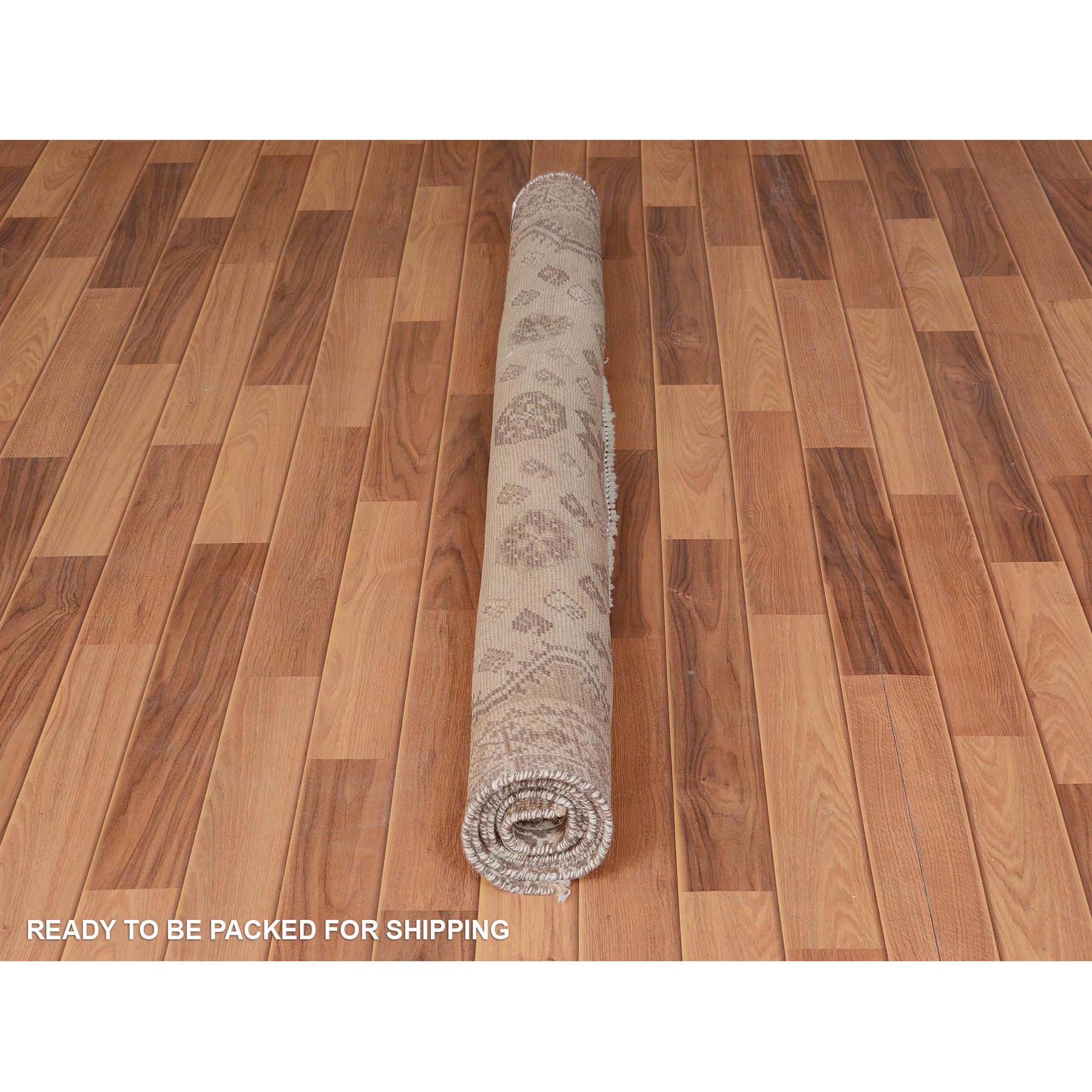 5'x7'5" Earth Tones Vintage and Worn Down Persian Shiraz Clean Pure Wool Distressed Hand Knotted Oriental Rug Sh57616